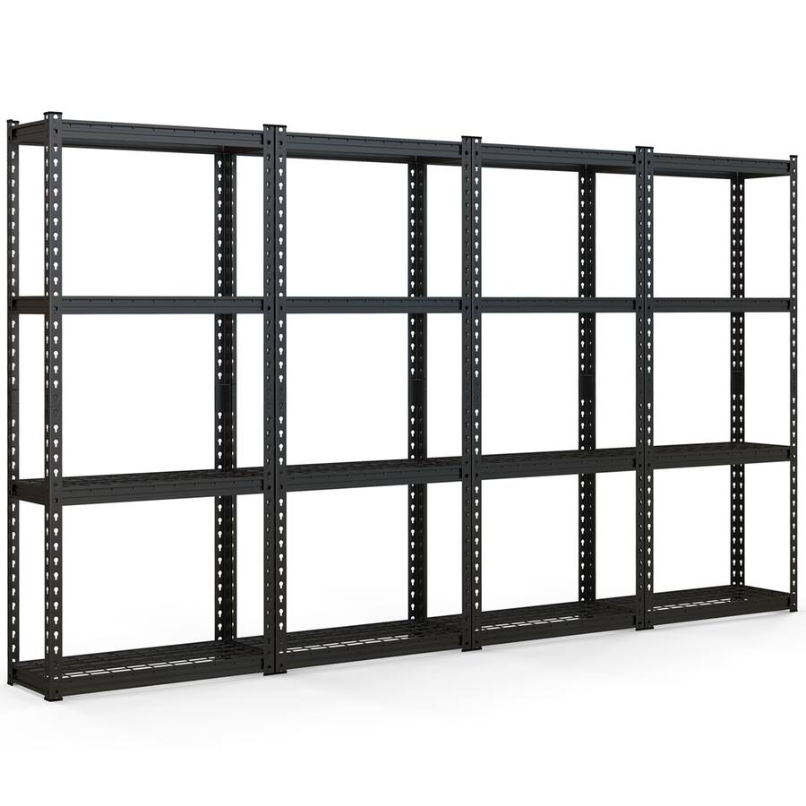 Costway 4 PCS 4 Tier Metal Shelving Unit Heavy Duty Wire Storage Rack ...