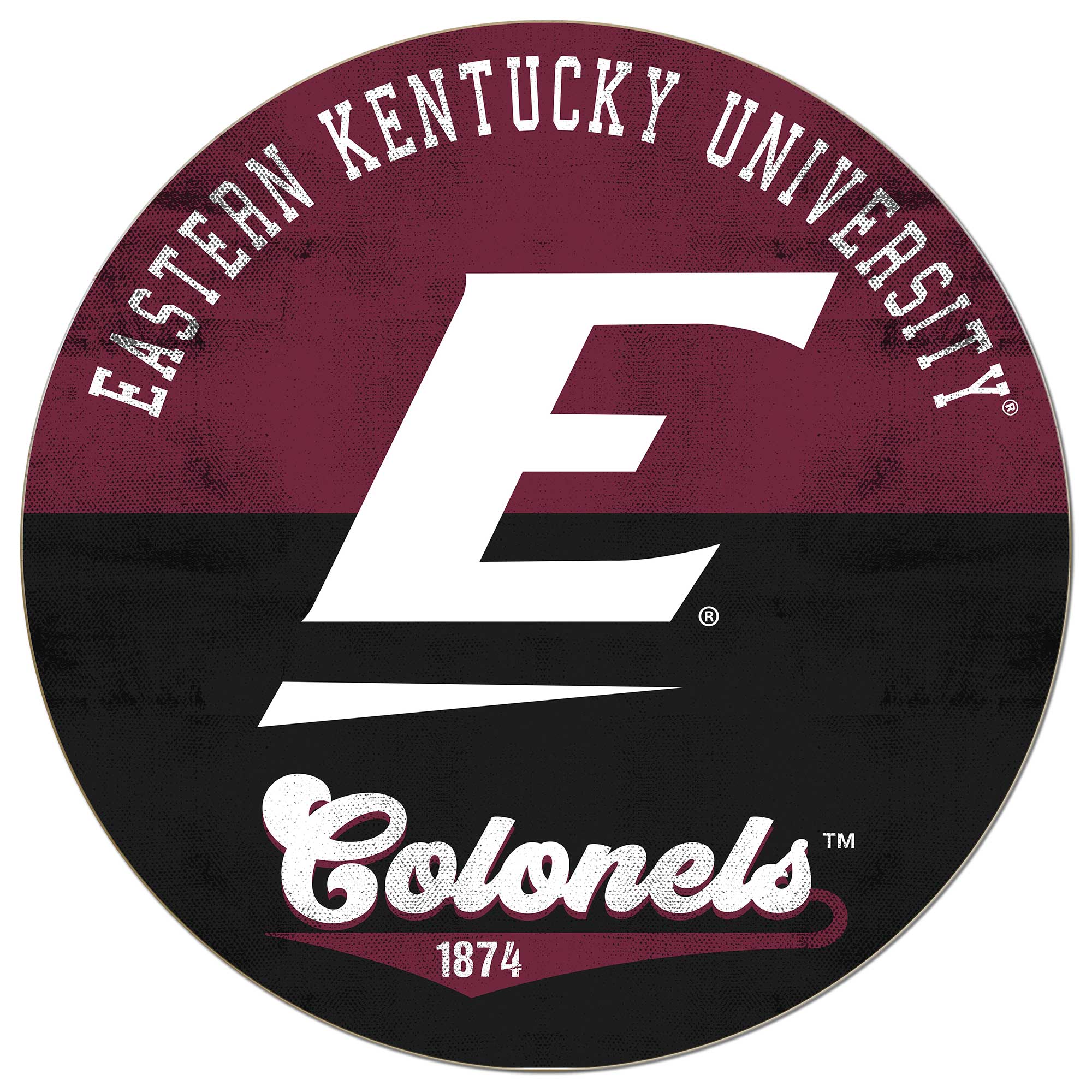 Jardine - Eastern Kentucky Colonels 20'' x 20'' Retro Logo Circle Sign - Maroon
