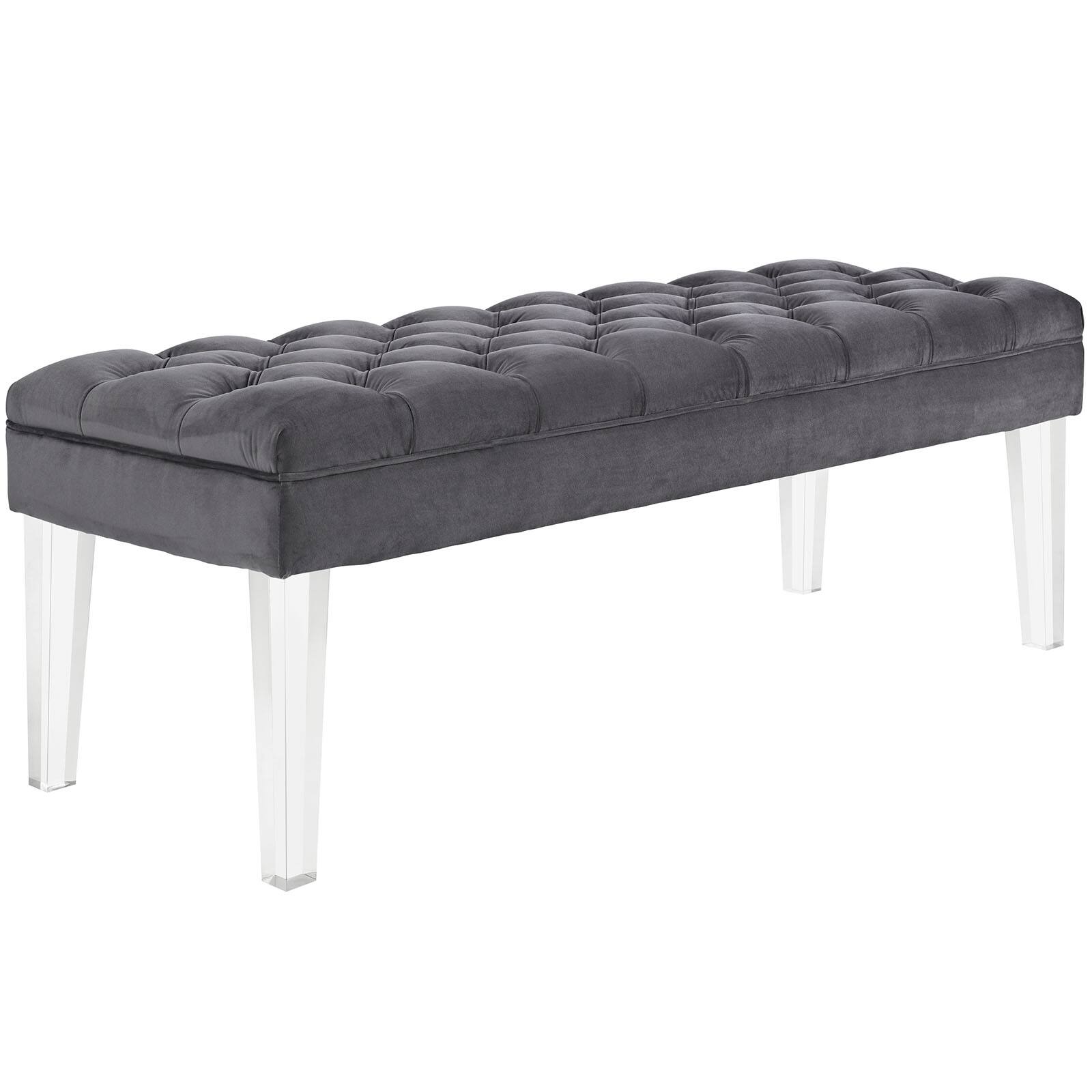 Angle. Modway - Valet Performance Velvet Bench by Modway - Gray.