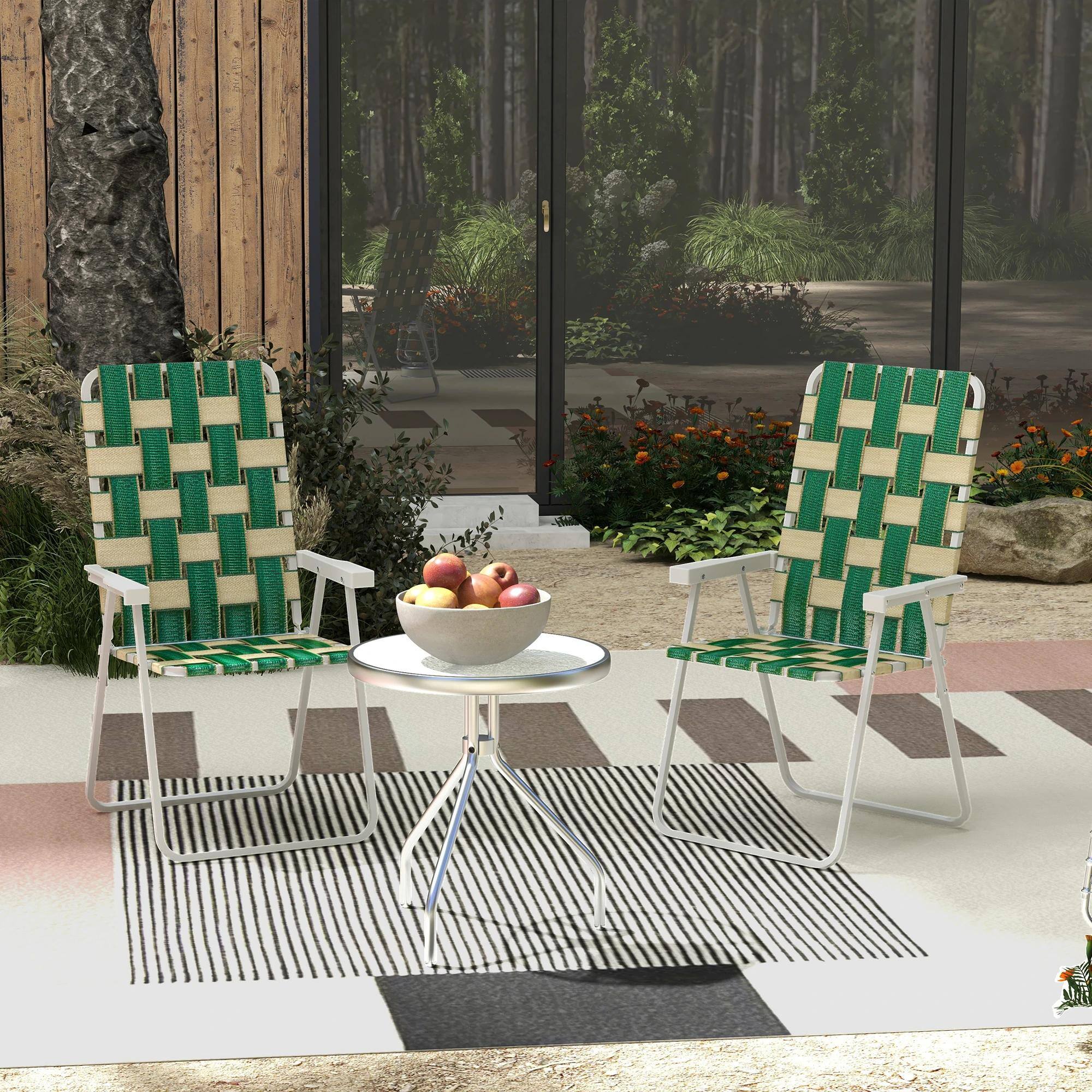 Alt View 7. Resenkos - Resenkos 2-Piece Folding Chairs, Durable Outdoor Camping Seats, Compact Lawn Chairs with Armrests, Green - Green.
