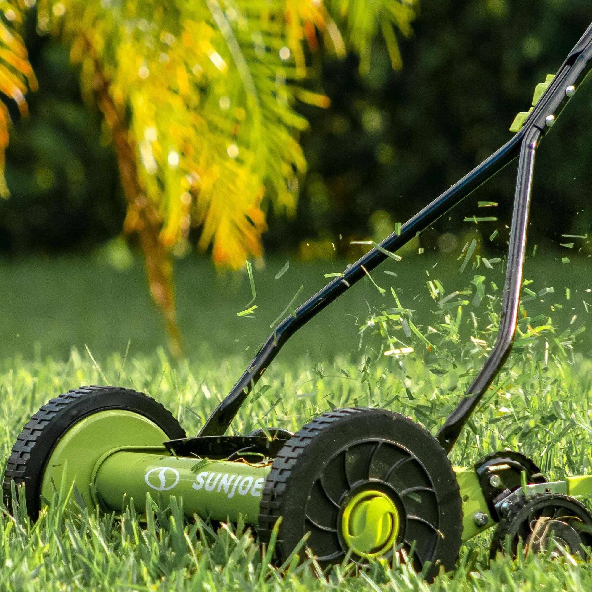 Alt View 5. Sun Joe - Sun Joe Cordless, Manual Push Steel Reel Lawn Mower, 14 Inch, Green, MJ503M - Green.