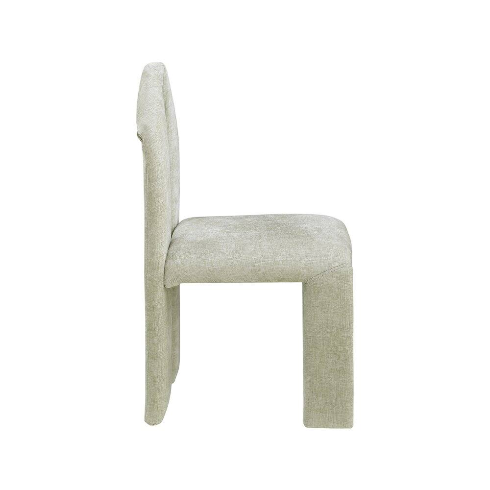 Alt View 2. Meridian Furniture - Bennett Mint Chenille Fabric Dining Chair, Set of 2 - Blue.