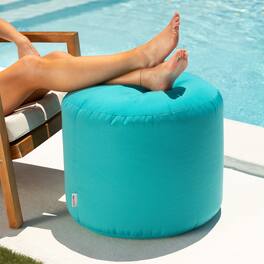 Jaxx - Spring Indoor / Outdoor Bean Bag Pouf Ottoman - Light Blue
