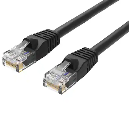 Front. Sanoxy - SANOXY 50ft Cat6 550 MHz UTP Snagless Ethernet Network Patch Cable, Black - Black.
