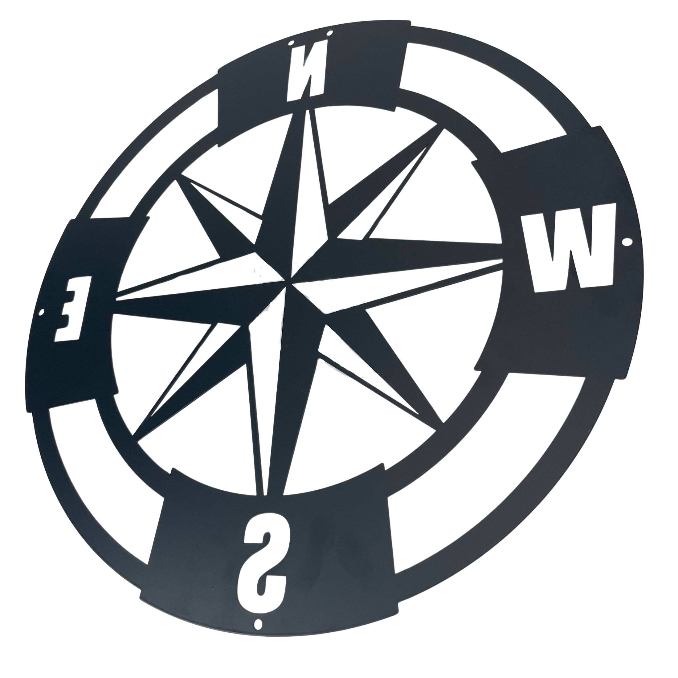 Alt View 6. Chesapeake Bay - Intricate Metal Compass Rose Wall Art – 15.5 Inch Diameter – Durable Laser-Cut Design – Perfect for Nautical Decor - Black.