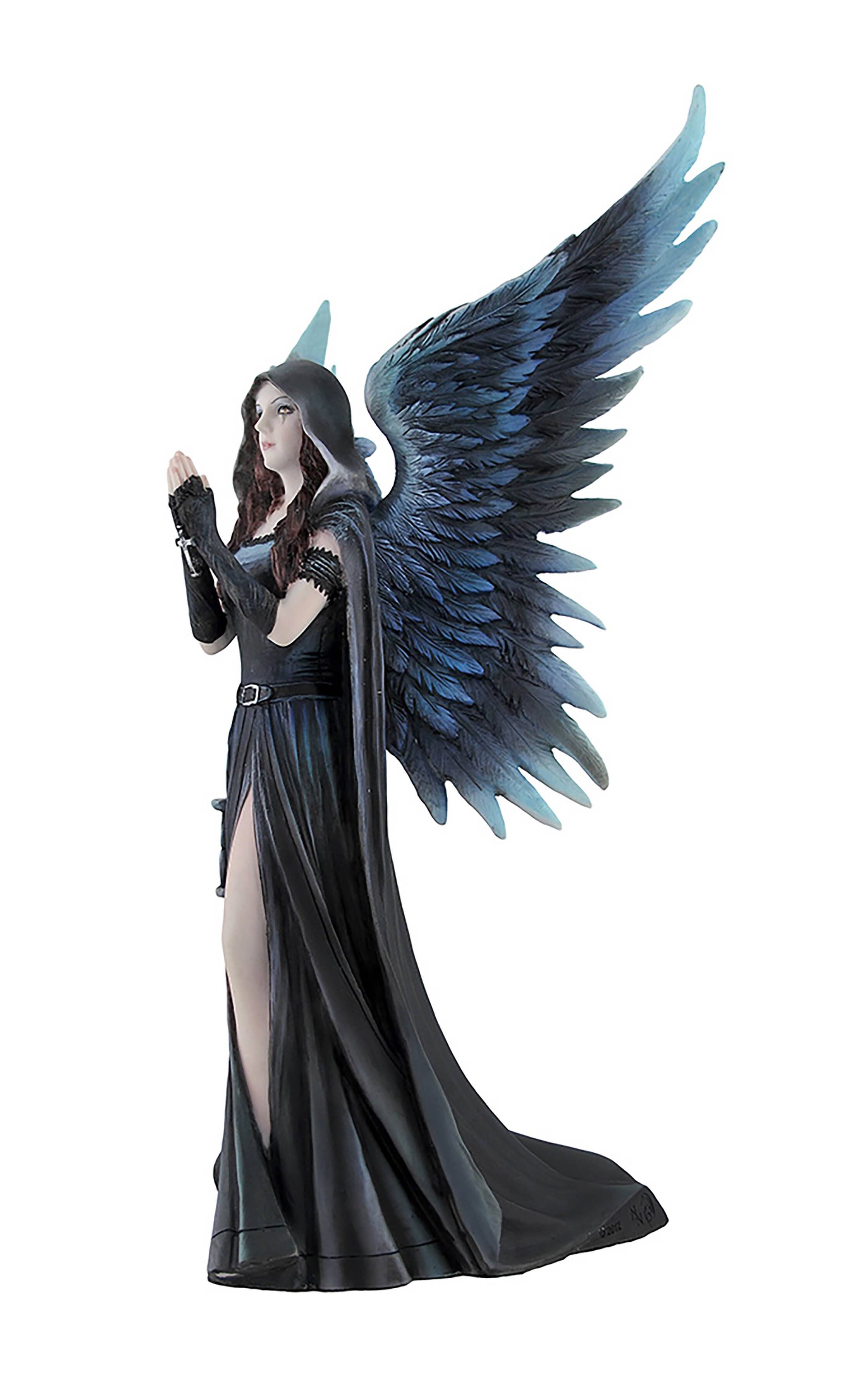 Alt View 2. Veronese Design - Anne Stokes Harbinger Angel of Death Statue - Black.
