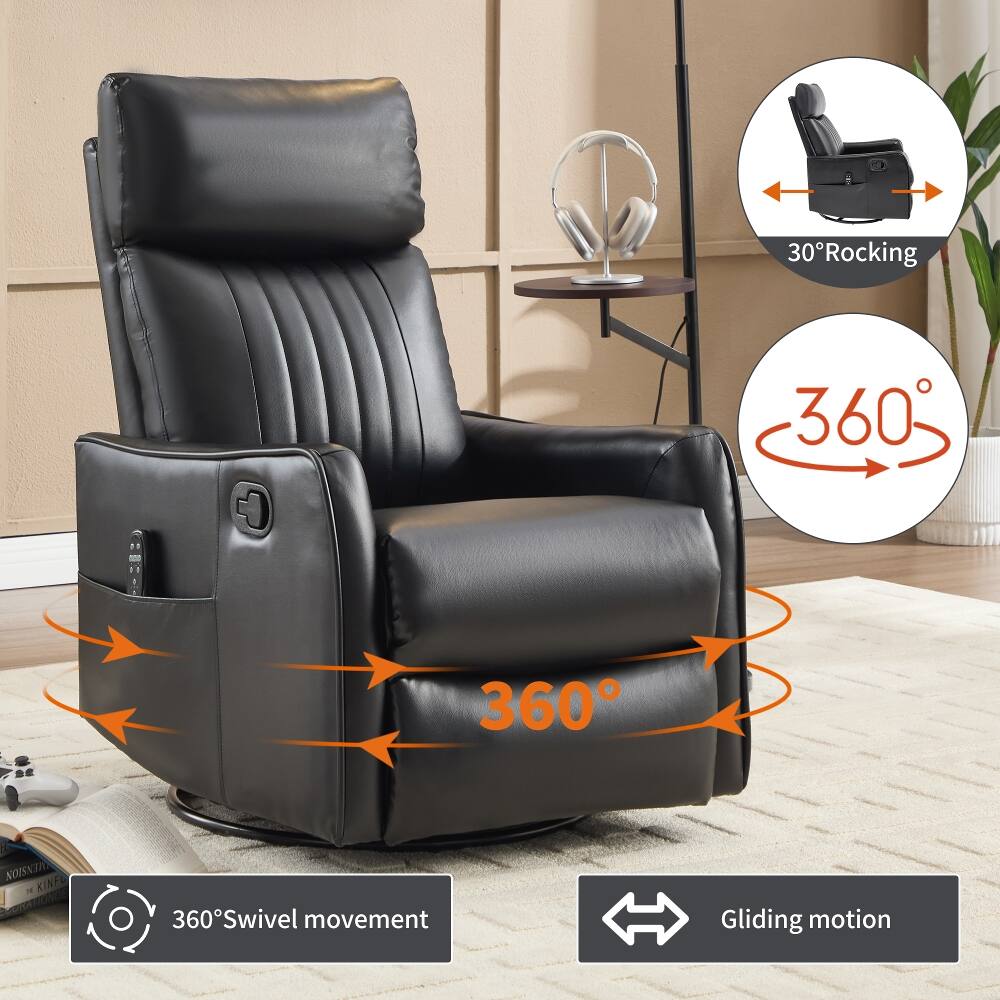 30° Rocking  
360°  
360°  
360° Swivel movement  
Gliding motion