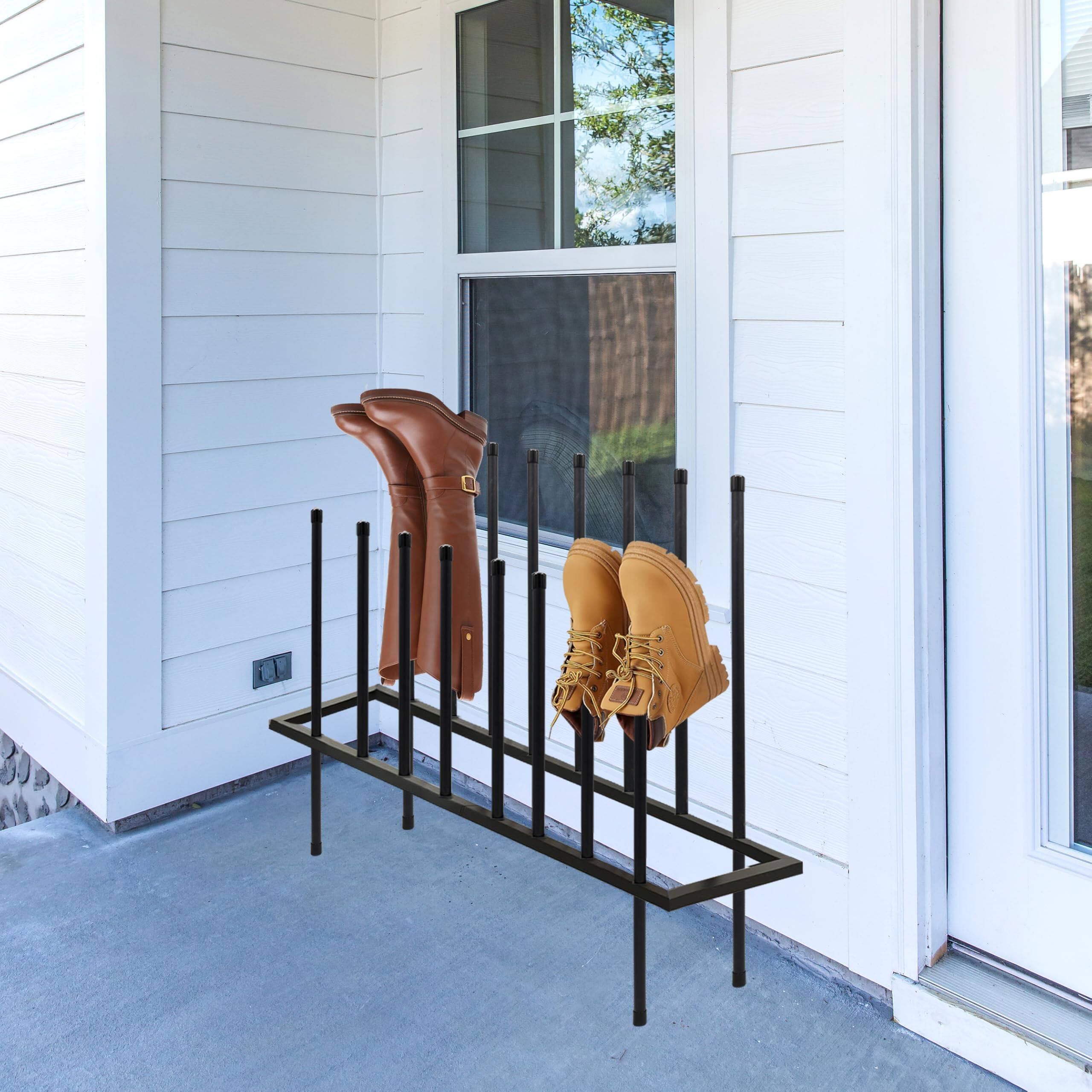 Alt View 4. Hanke - Boot Rack Shoe Cabinet Metal For Closet Organizer 8 Pairs Free Standing Racks Storage Entryway Bedroom Pati... - 8 pairs.