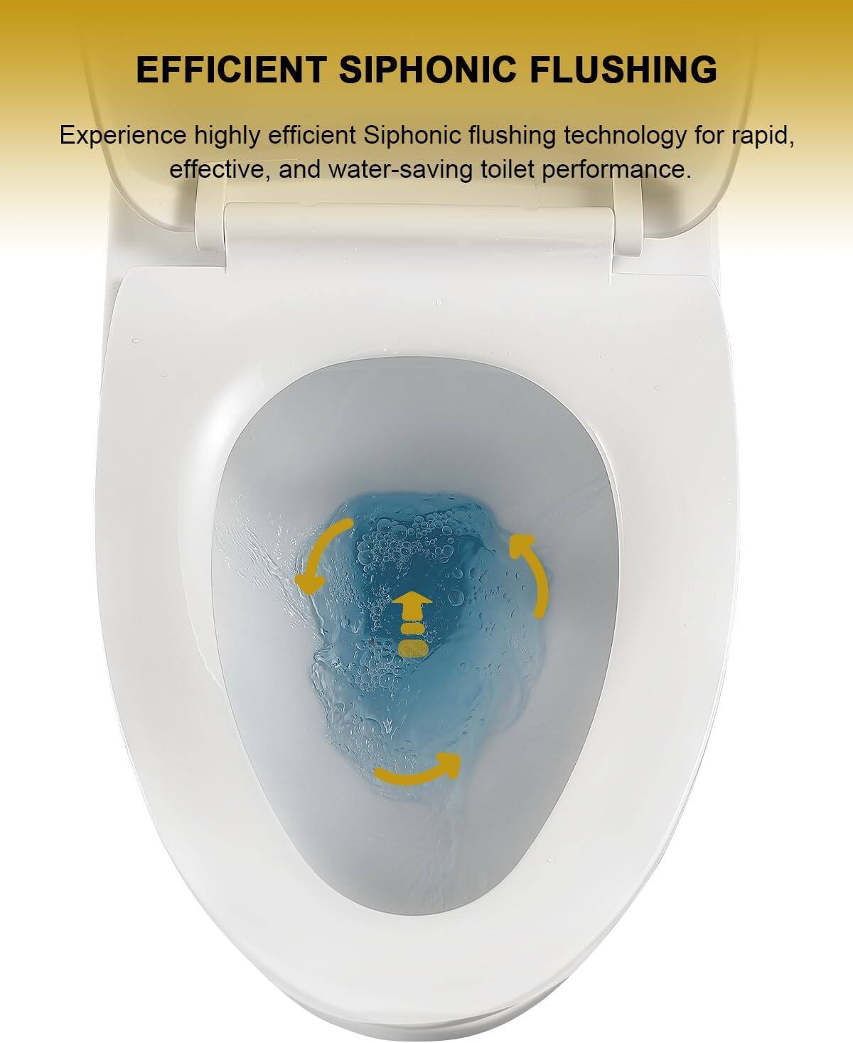 EFFICIENT SIPHONIC FLUSHING

Experience highly efficient Siphonic flushing technology for rapid, effective, and water-saving toilet performance.