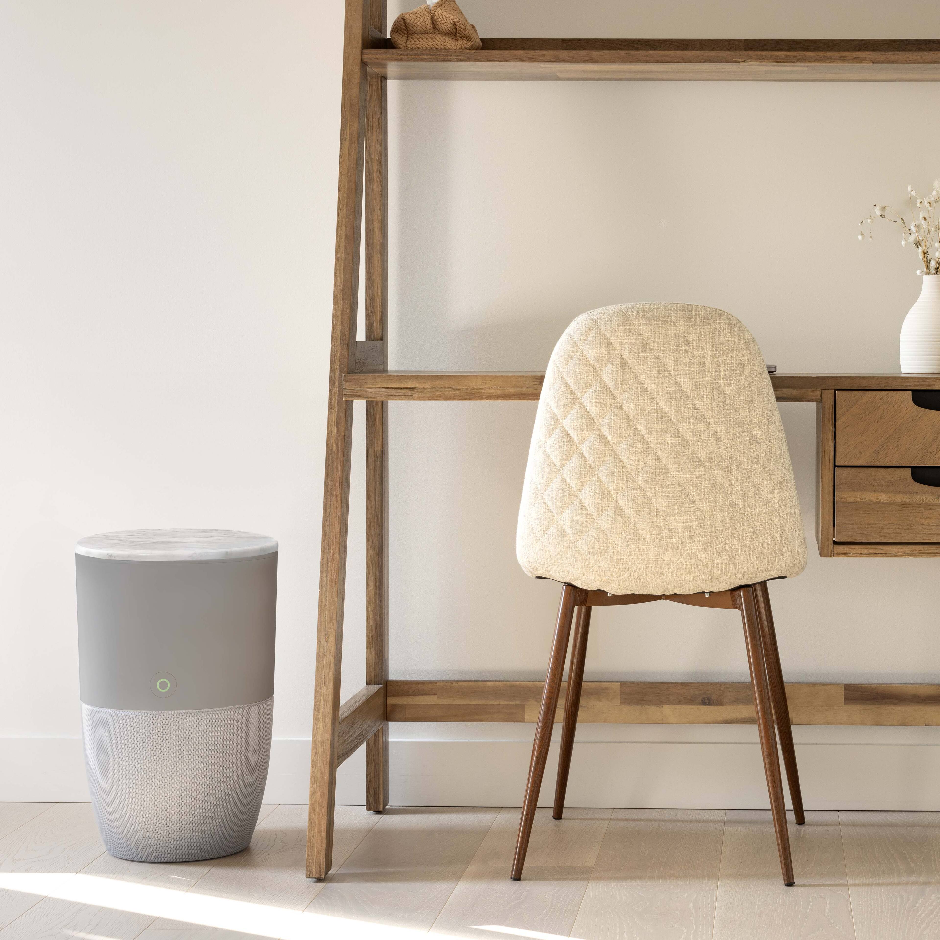 Alt View 6. Dupray - Bloom™ Air Purifier - Grey Special Edition (with Gray Prefilter) + Marble Accent Table - Gray.