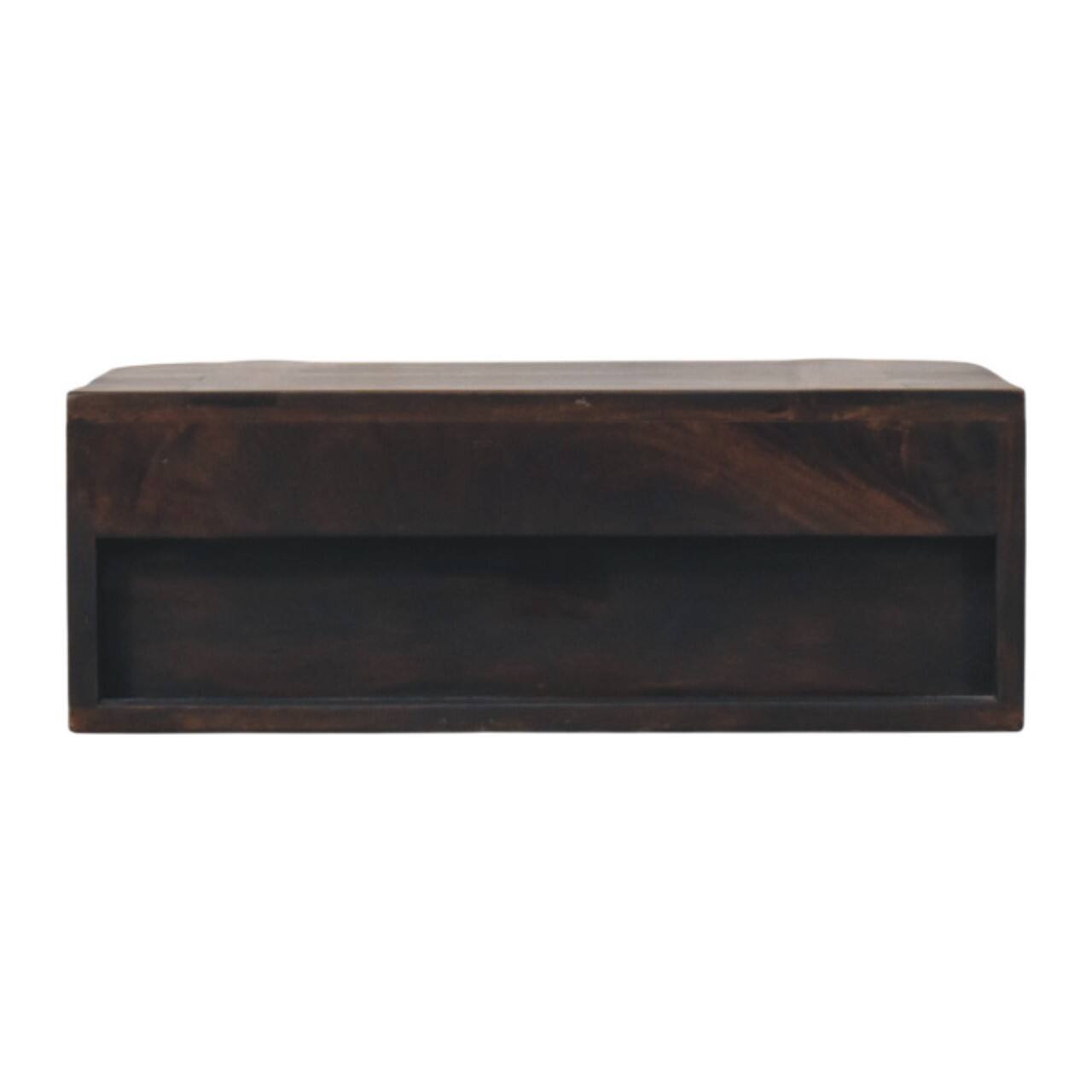 Alt View 6. Artisan Furniture - Artisan Furniture Solid Wood Rattan Curve Wall-Mounted Drawer - Dark Brown.