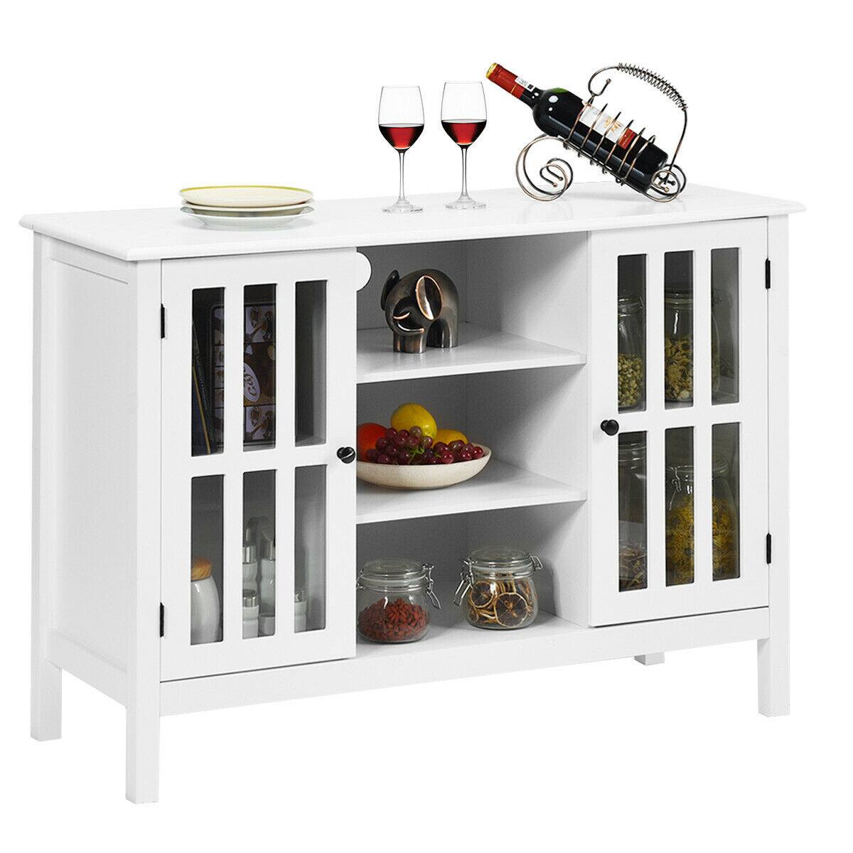 Alt View 18. Costway - Wood TV Stand Entertainment Media Center Console for TV up to 50'' - White.