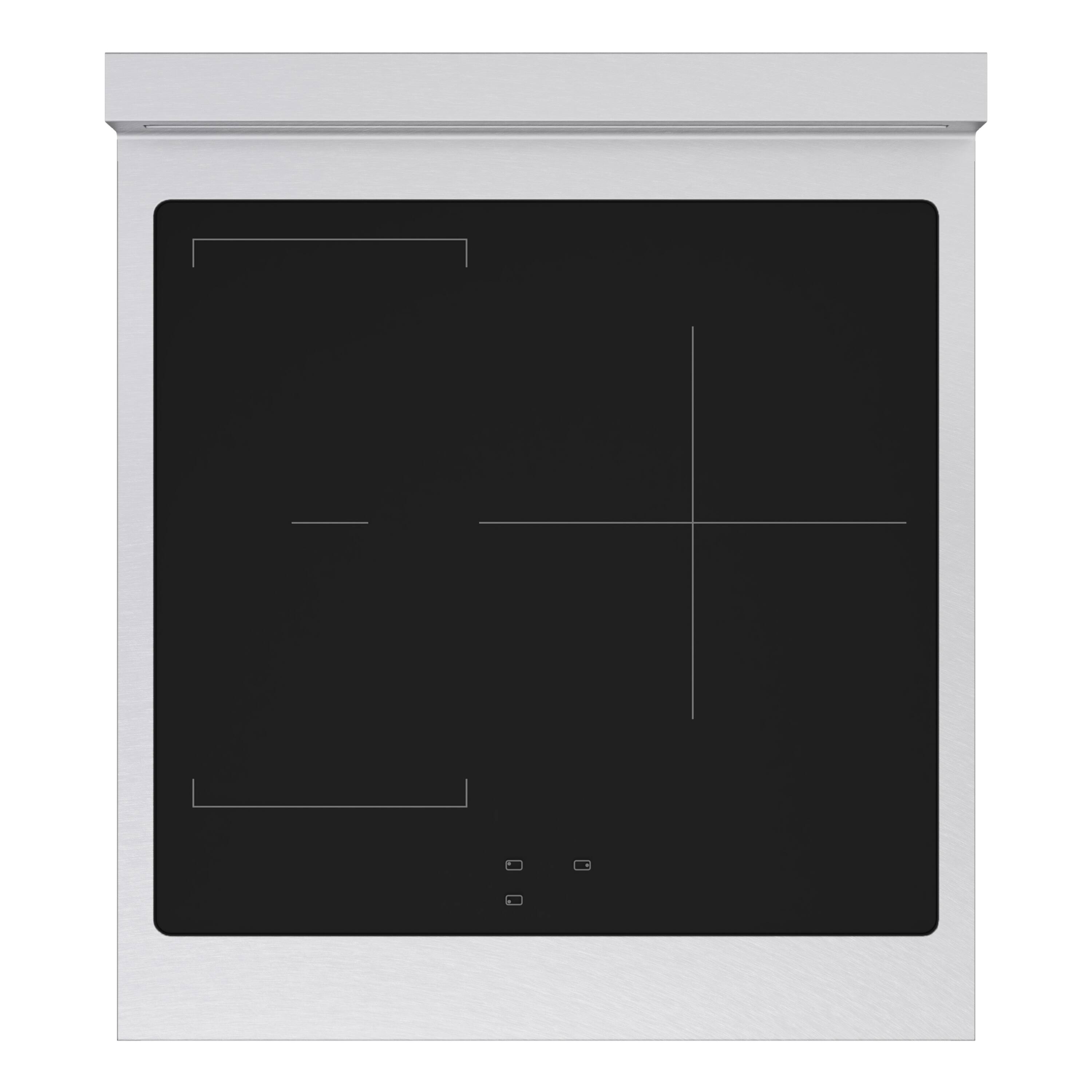 Alt View 8. ZLINE - 24 in. 3.2 cu. ft. Paramount Freestanding Induction Range with 3 Burners and Electric Oven in Satin Steel w/ Black Door - Black Matte.