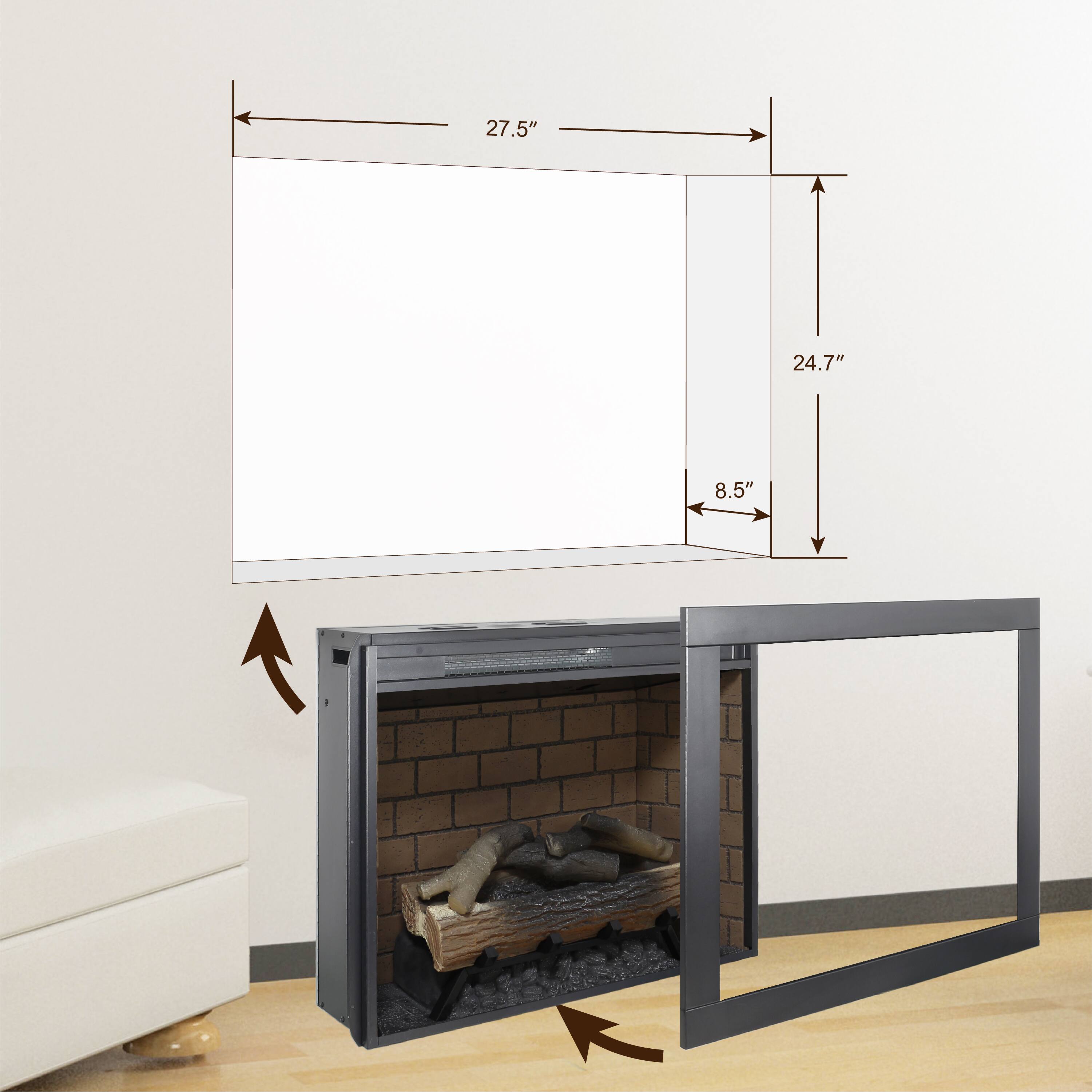 Alt View 1. Tiramisubest - 28" Infrared Electric Fireplace with Removable Trim kit Insert,Touch Panel Home Decor Heater,Smokeless Firebox - Antique Black.