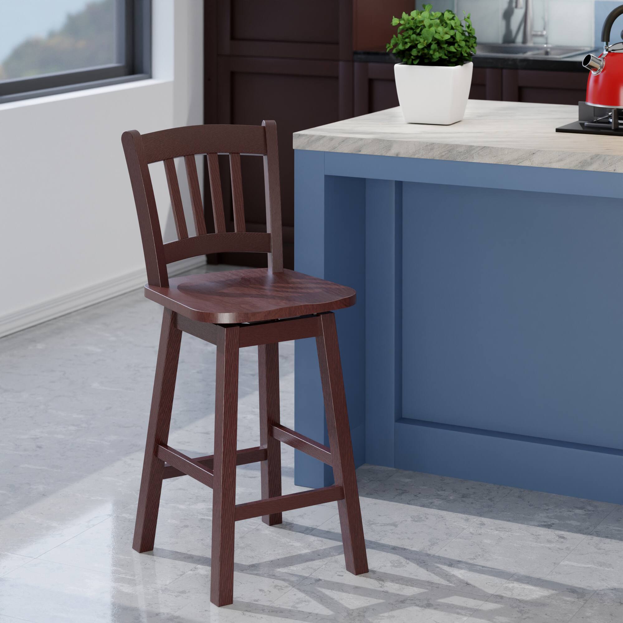 Alt View 8. Winsome Wood - Fina Swivel Seat Counter Stool - Walnut.