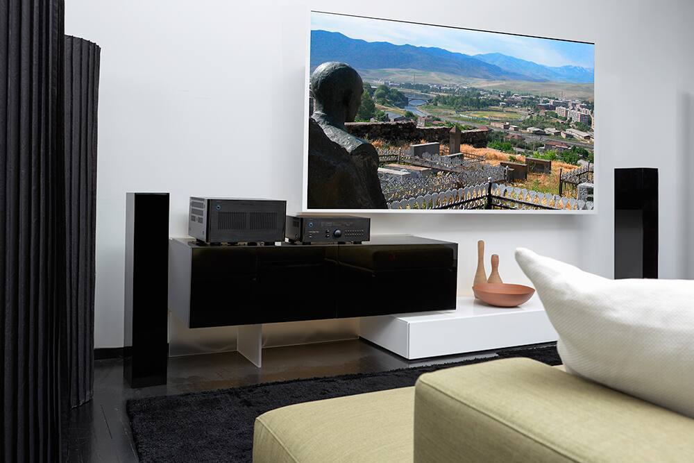 Alt View 3. Rotel - RMB-1585 200W x 5-Ch @ 8 Ohms Multi-Channel Amplifier - Silver.