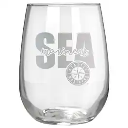 Great American Products - Seattle Mariners Etched 17oz. City Stemless Wine Glass - Multicolor