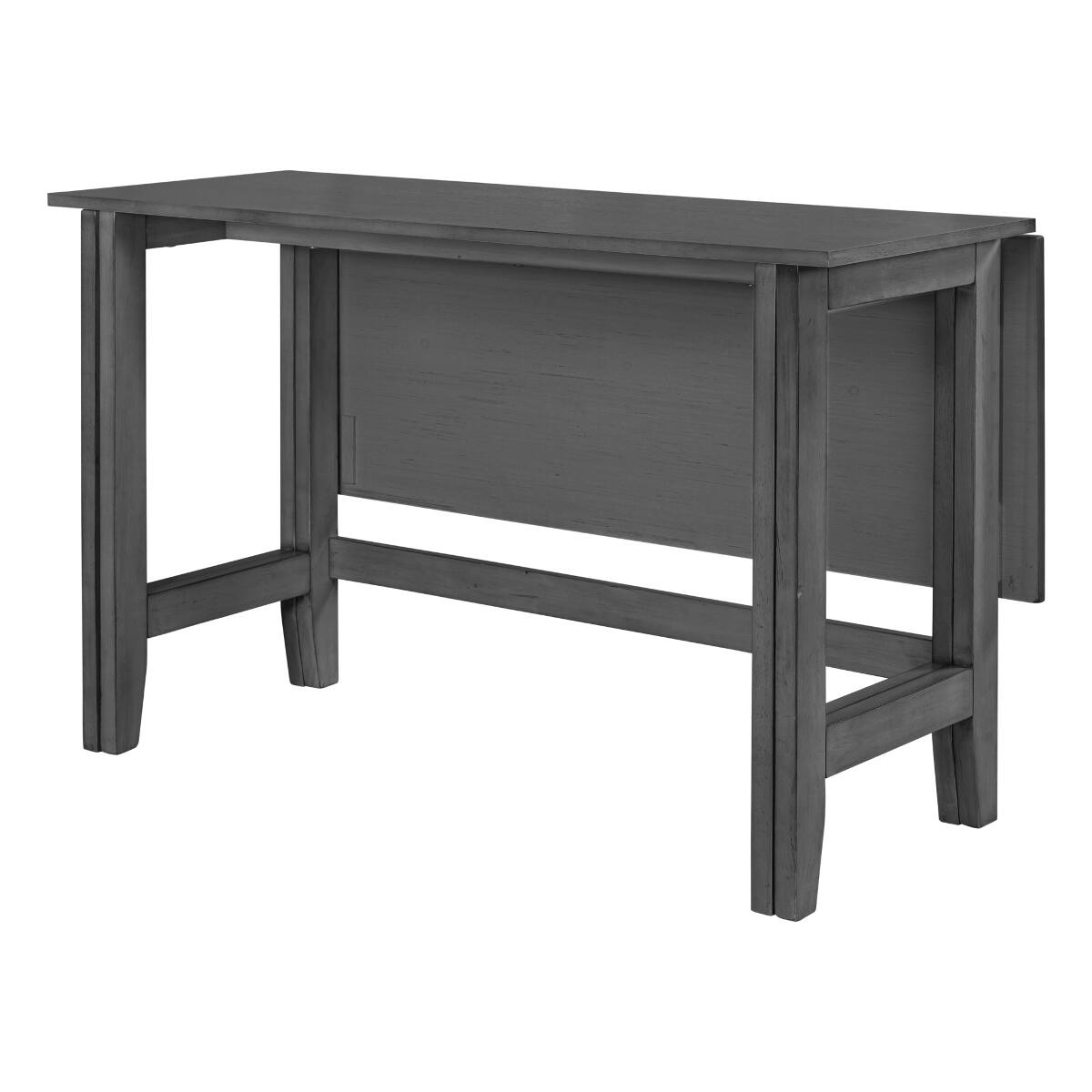 Alt View 3. Loheer - Loheer Gray Farmhouse Dining Table, Extendable Drop Leaf Design for Small Spaces - Gray.