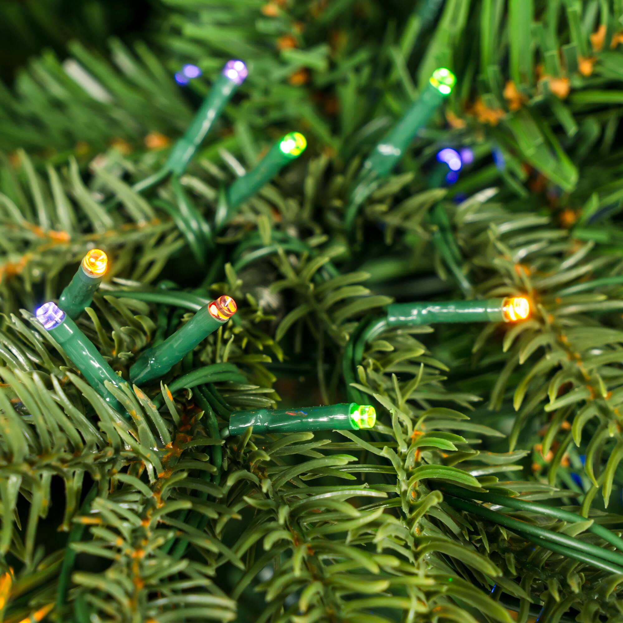 Alt View 10. Glitzhome - 11ft Pre-Lit Green Full Fir Artificial Christmas Tree with 3150 Warm White and Multi-Color Chasing and Twinkling Lights - Green.