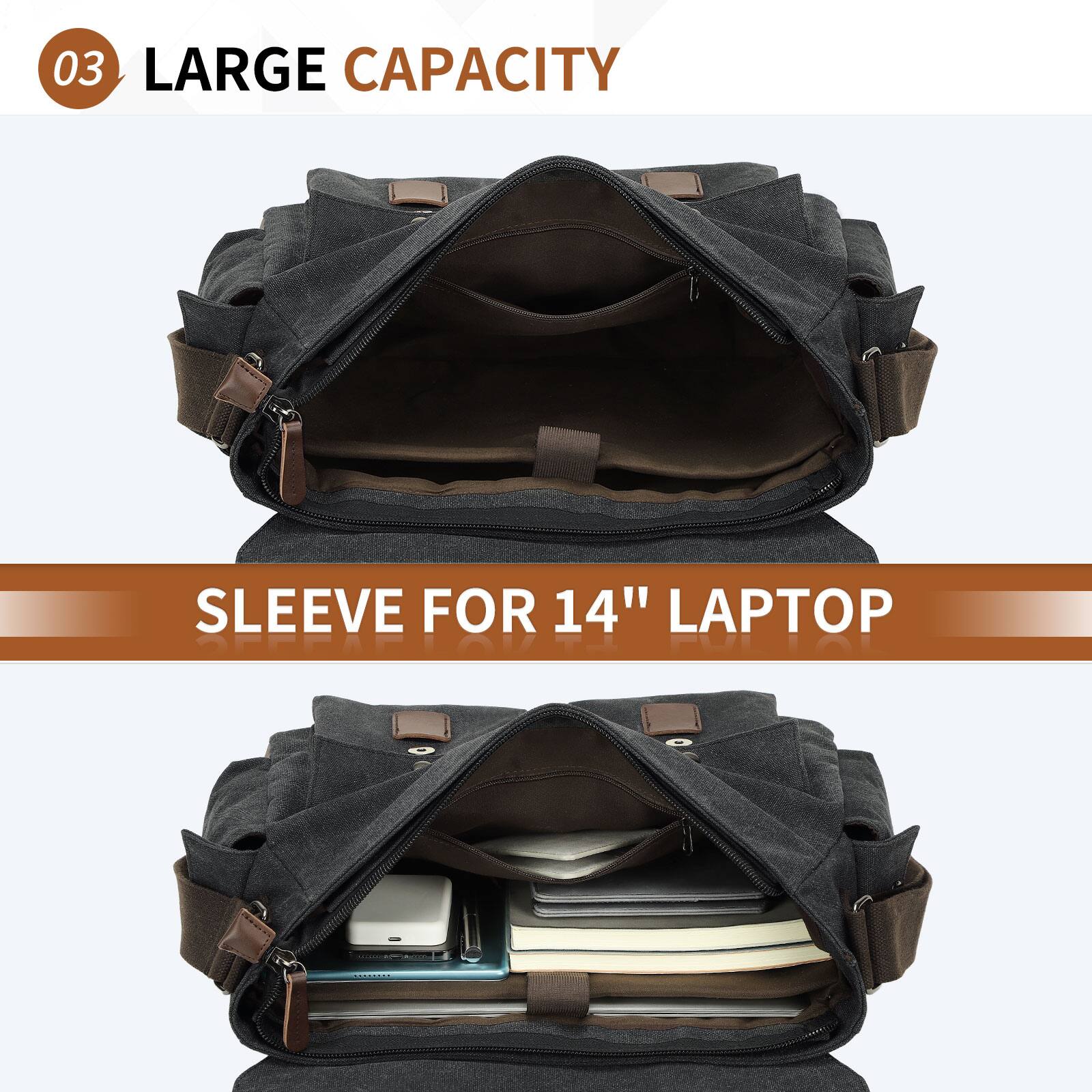 03 LARGE CAPACITY  
SLEEVE FOR 14" LAPTOP