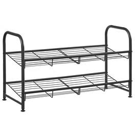 Songmics Home - Shoe Rack, 2 Tier Shoe Organizer for Closet, Holds up to 8 Pairs of Shoes, Shoe Rack for Front Door Entrance - Black