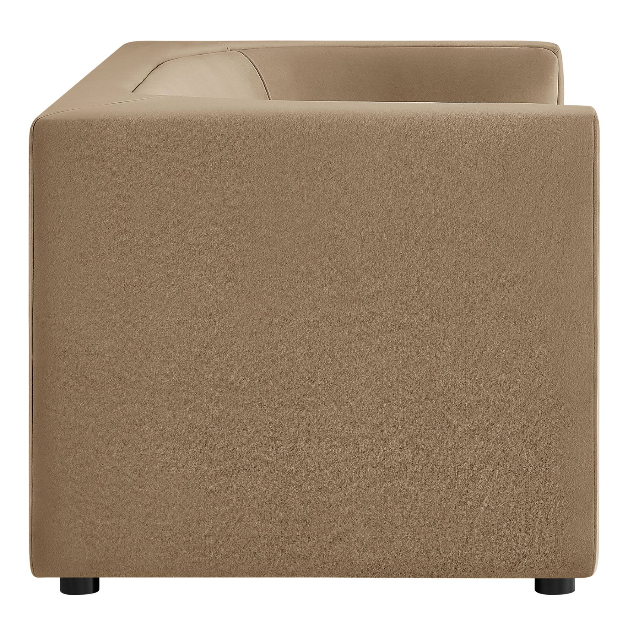 Back. Modway - Hilda 67" Curved Back Performance Velvet Loveseat by Modway - Taupe.