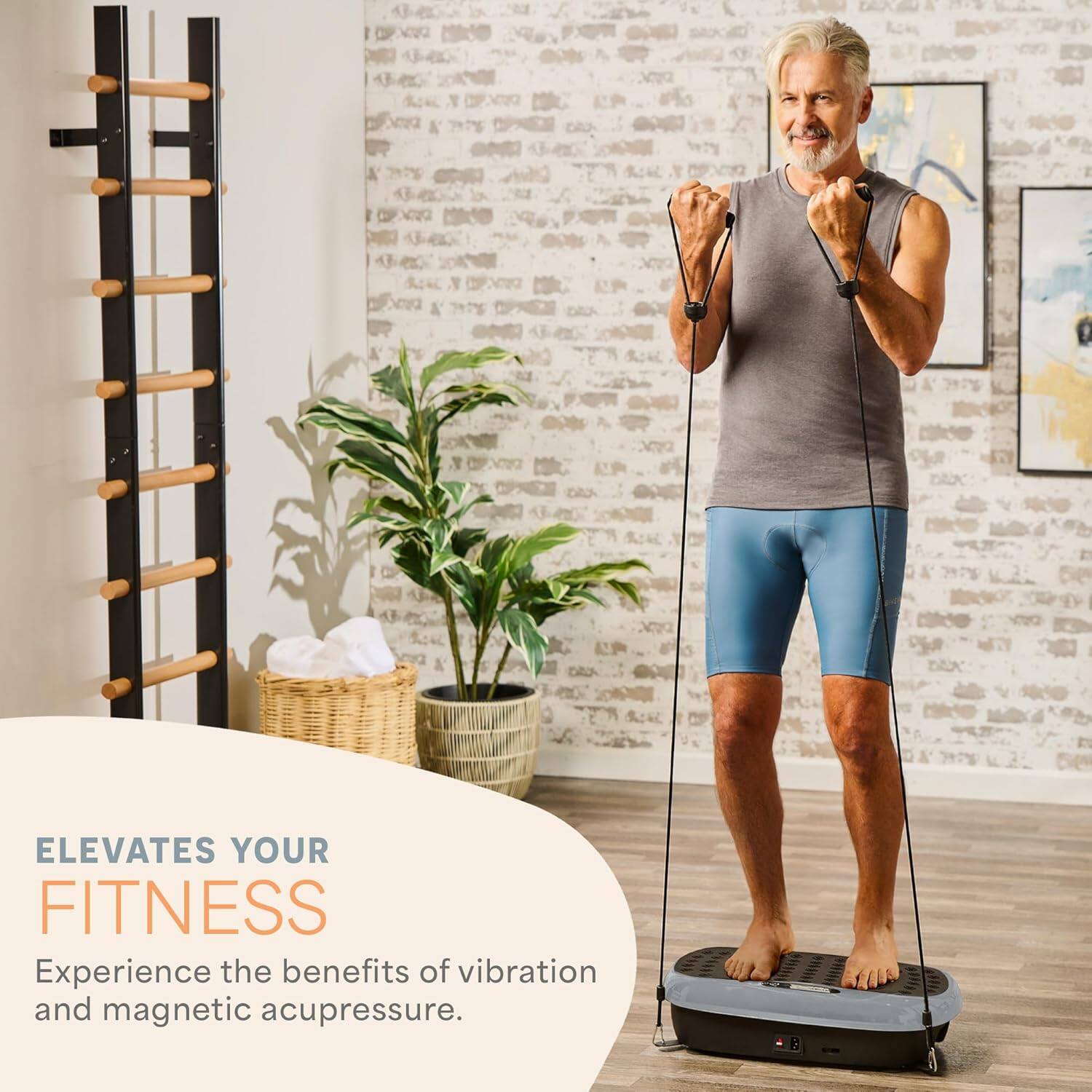 ELEVATES YOUR FITNESS  
Experience the benefits of vibration and magnetic acupressure.