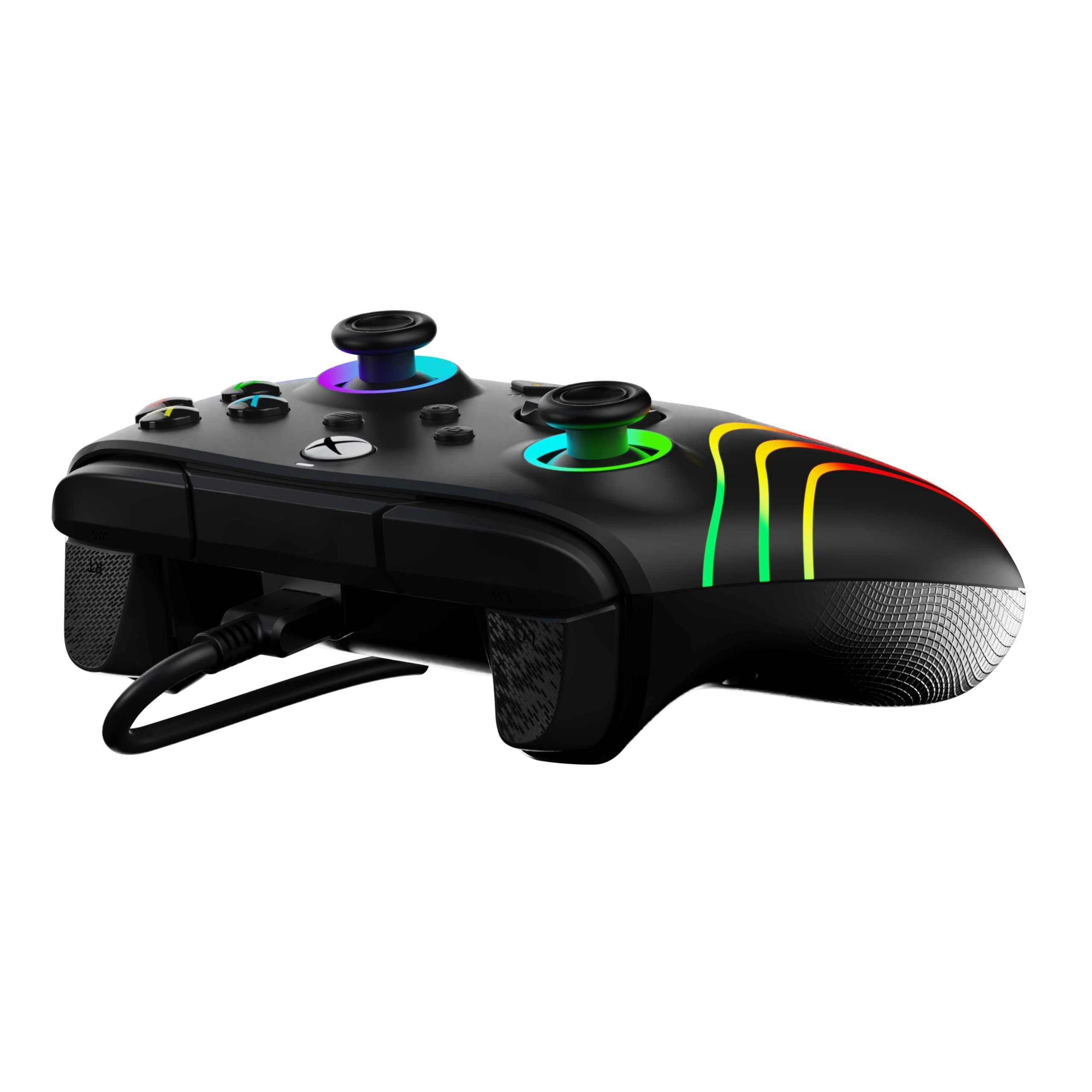 Alt View 6. Dazzling Pops - gaming afterglow wave enhanced wired controller for series windows pc advanced gamepad customizable - Wave Black.