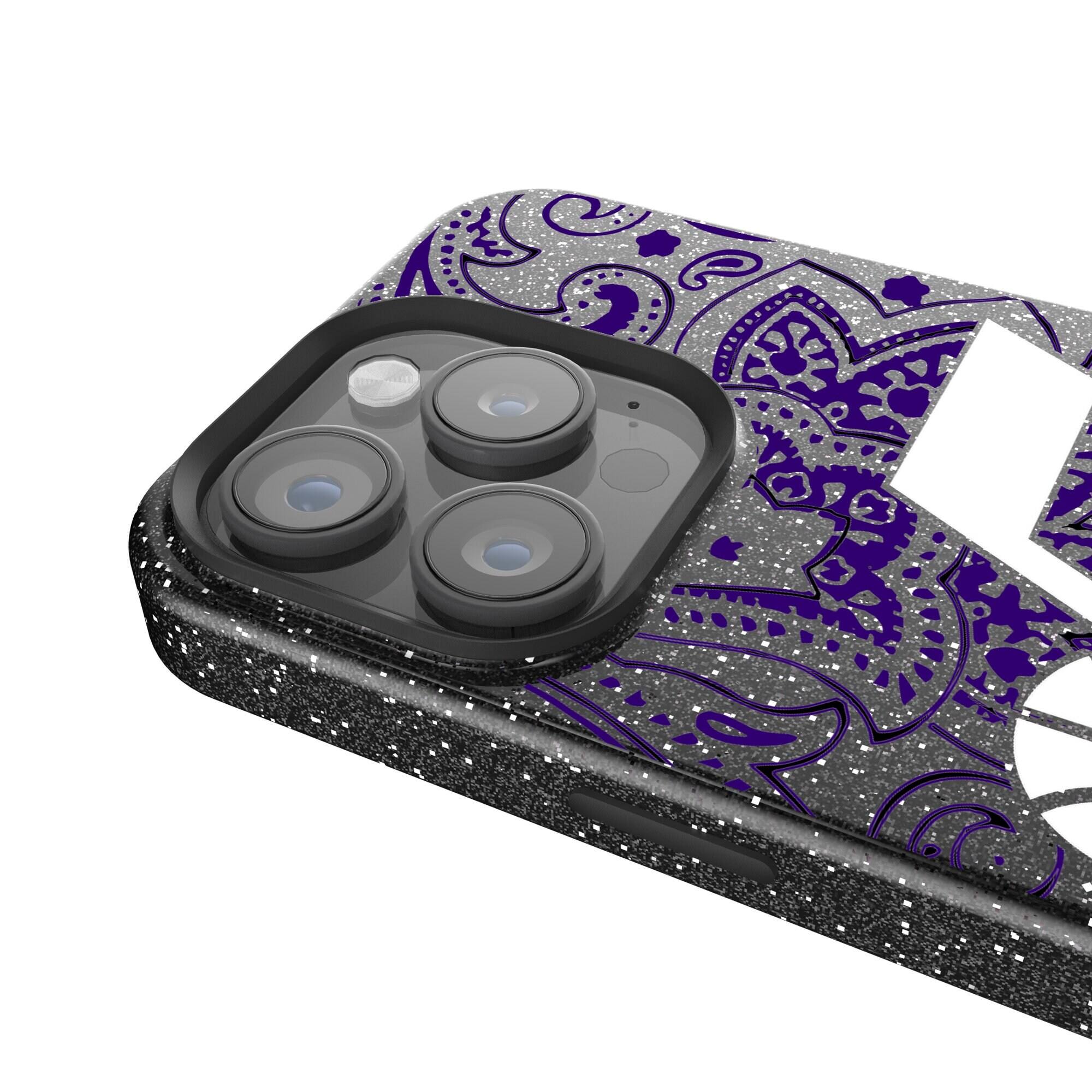 Alt View 3. Keyscaper - Utah Jazz Paisley Bling iPhone Case - 16 Pro - Black.