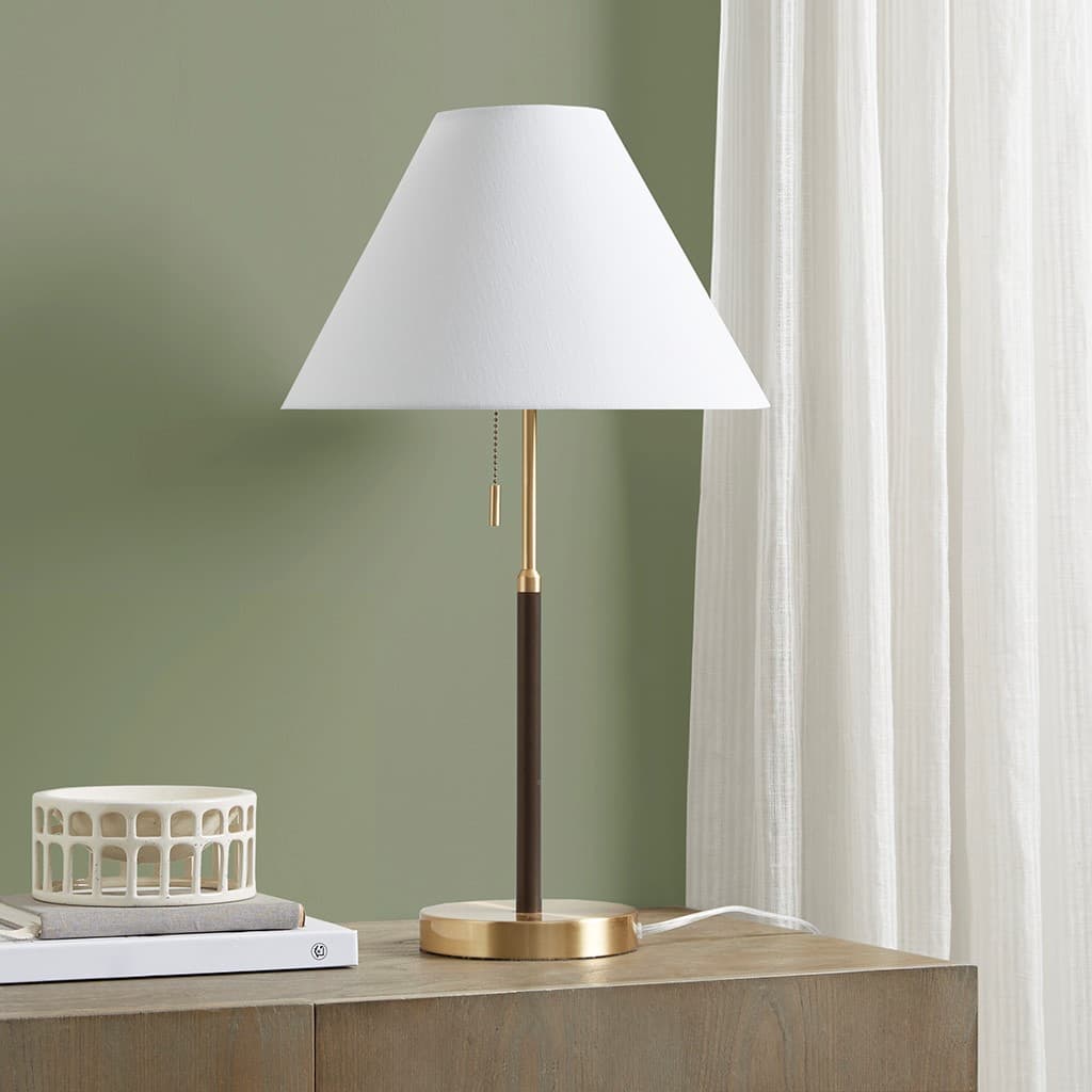 Alt View 1. Luckbyte - Two Tone Pull-chain Table Lamp.