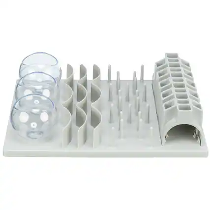 Front. TRIXIE - Fun Board XXL Strategy Game for Cats, Treat Puzzle Toy, Interactive Play, White - Gray.