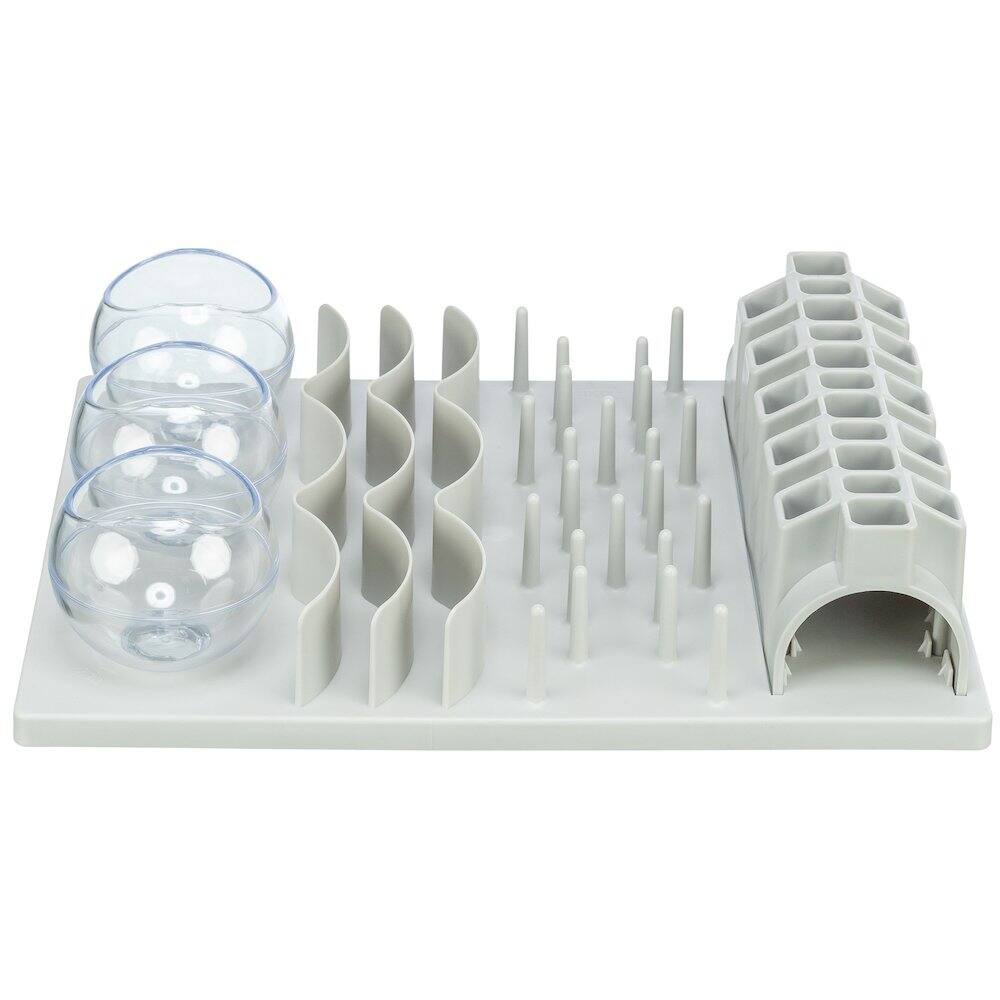 Front. TRIXIE - Fun Board XXL Strategy Game for Cats, Treat Puzzle Toy, Interactive Play, White - Gray.