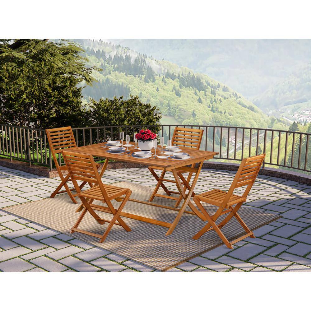 Angle. East West Furniture - East West Furniture 5 Piece Superior Patio Dining Table Set- Ideal for The Beach, Campy, Picnics - Beautiful Bistro - Multi-Color.