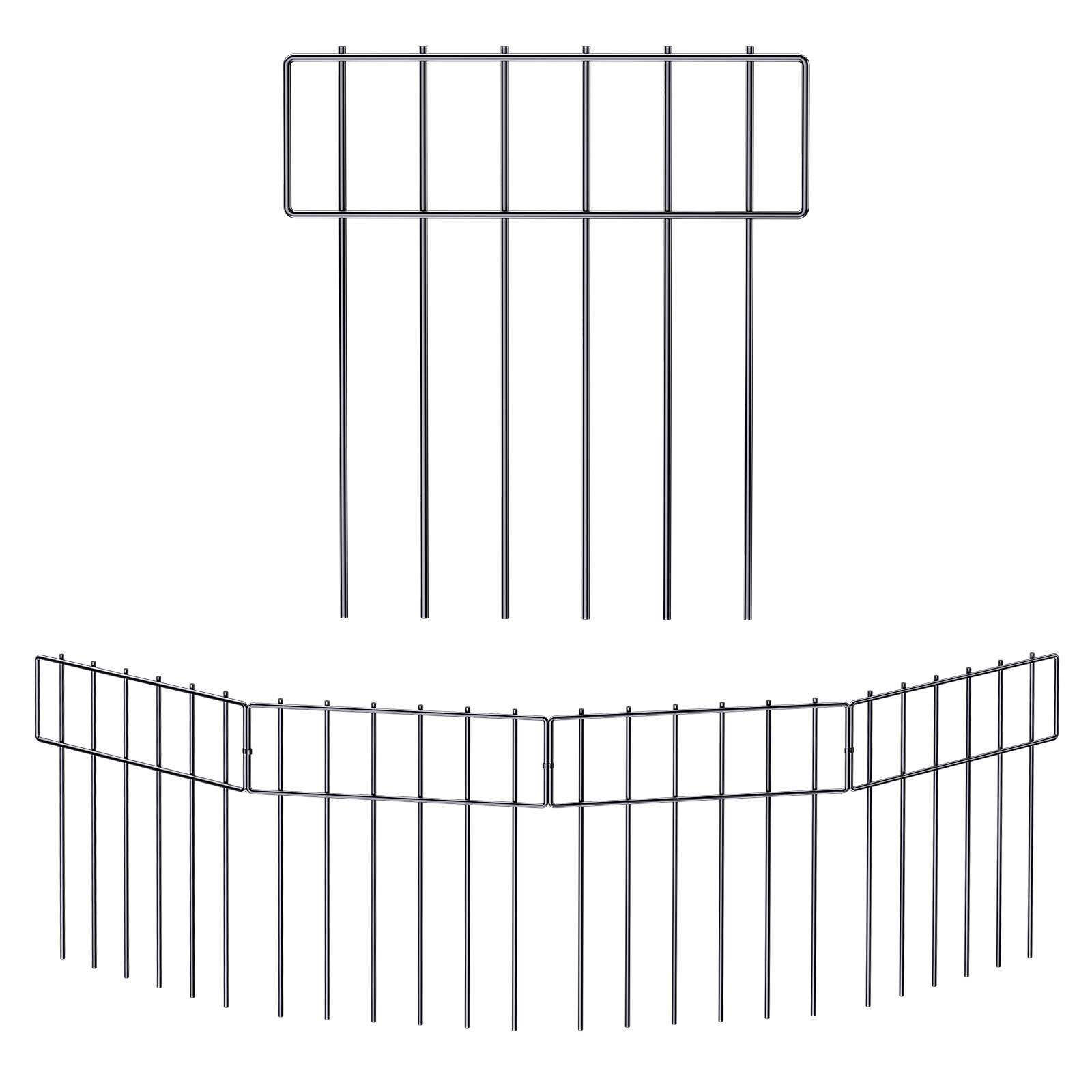 Front. Oumilen - 10 Pack Garden Fence – 13in x 17in Underground Animal Barrier, Rustproof Metal Dig Fence for Yard - Black.