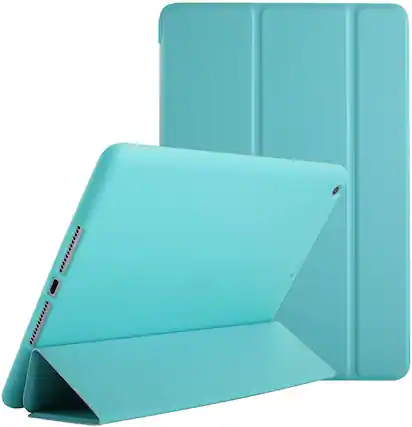 Front. DuraSafe Cases - iPad Air 2/Air 1 & iPad 9.7" 6th/5th Gen Shockproof Silicone-Back Smart Case with Tri-Fold Stand A1474 A1475 A1476 A1566 - Green.