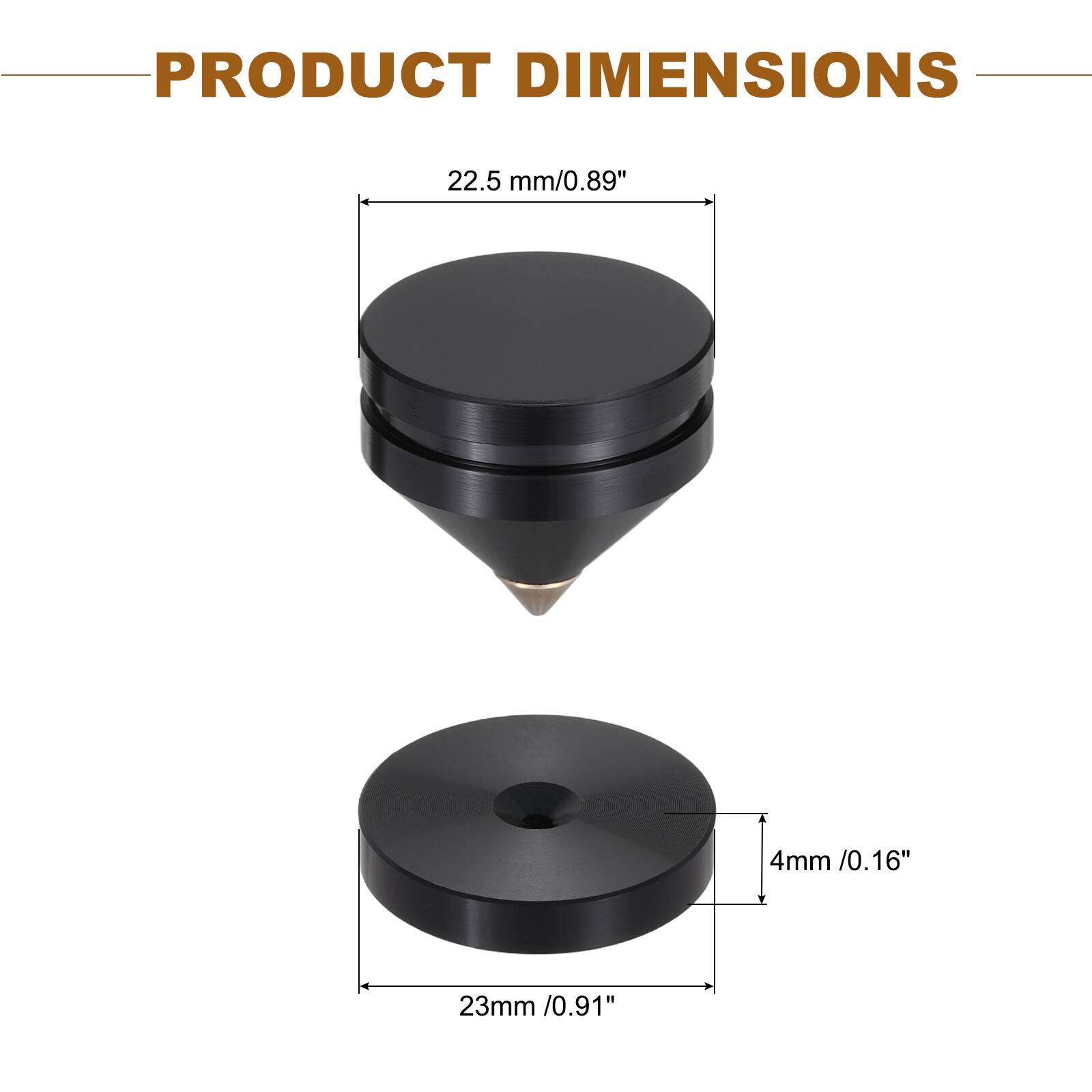 PRODUCT DIMENSIONS  
22.5 mm / 0.89"  
4 mm / 0.16"  
23 mm / 0.91"