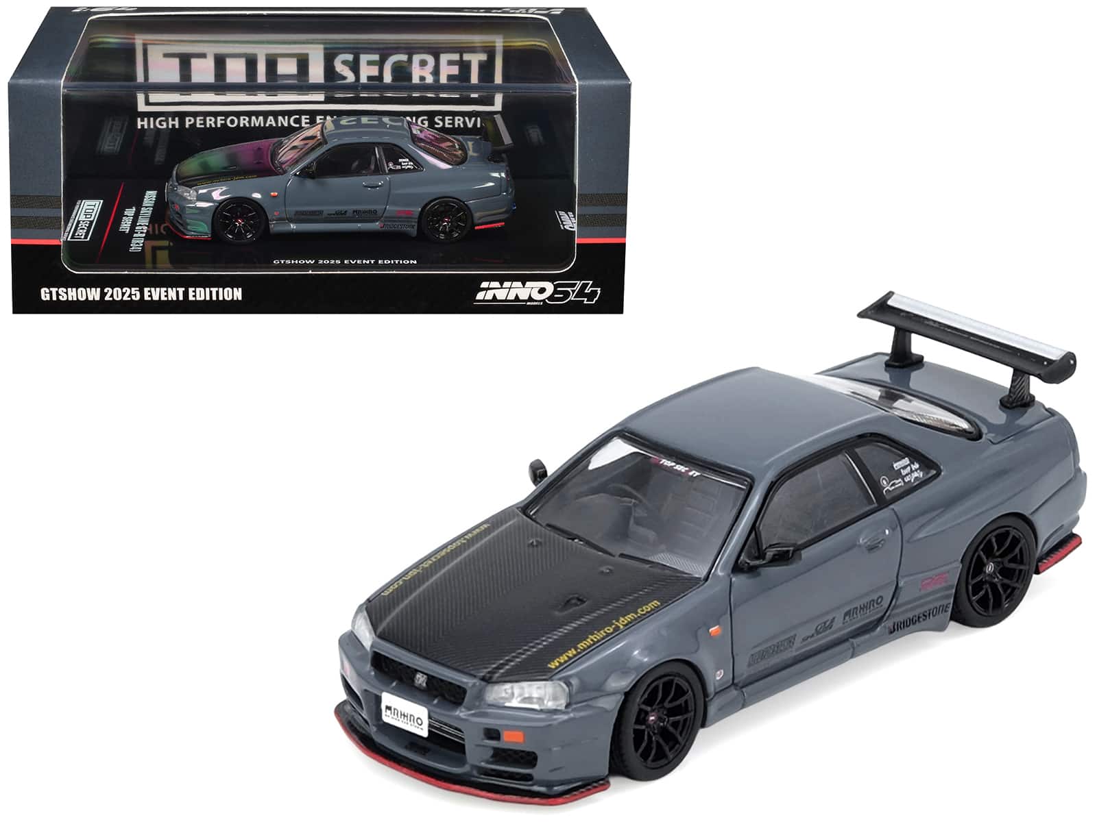 "Nissan Skyline GT-R (R34) RHD Stealth Gray with Carbon Hood ""GTSHOW 2025 Event Edition"" 1/64 Model Car by Inno Models" price history on PriceWatchPro