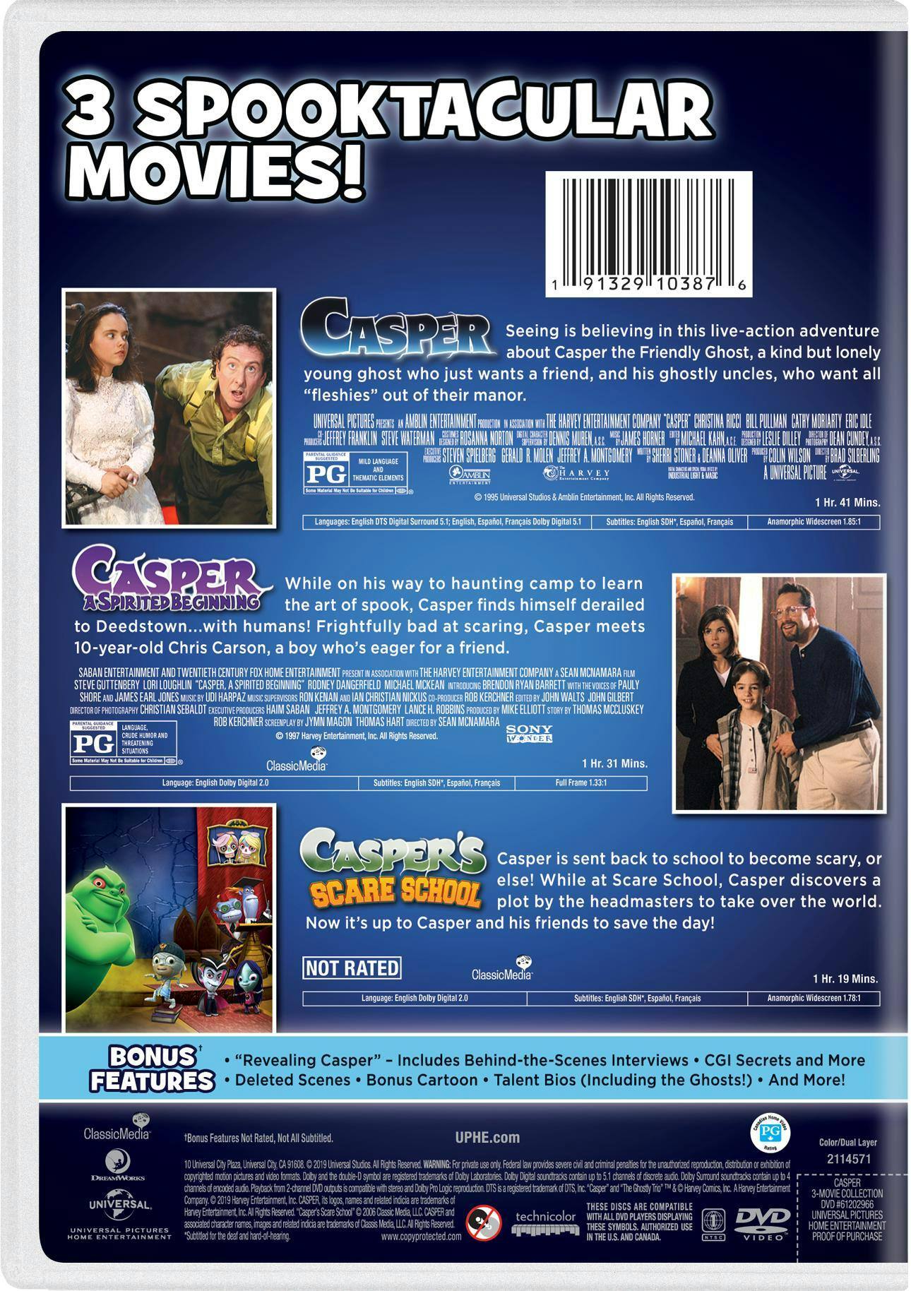 Back. Casper: 3-Movie Collection   - DVD.