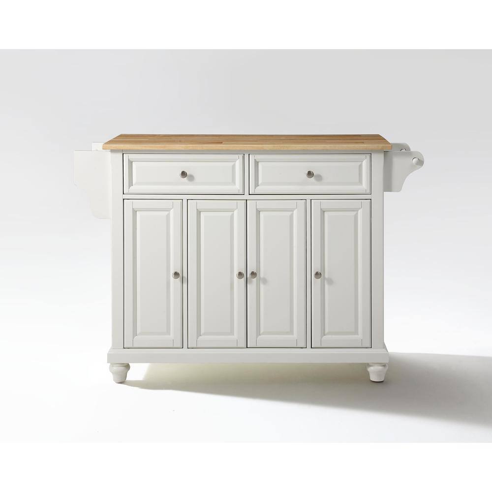 Left. Crosley Furniture - Cambridge Wood Top Full Size Kitchen Island/Cart - White.