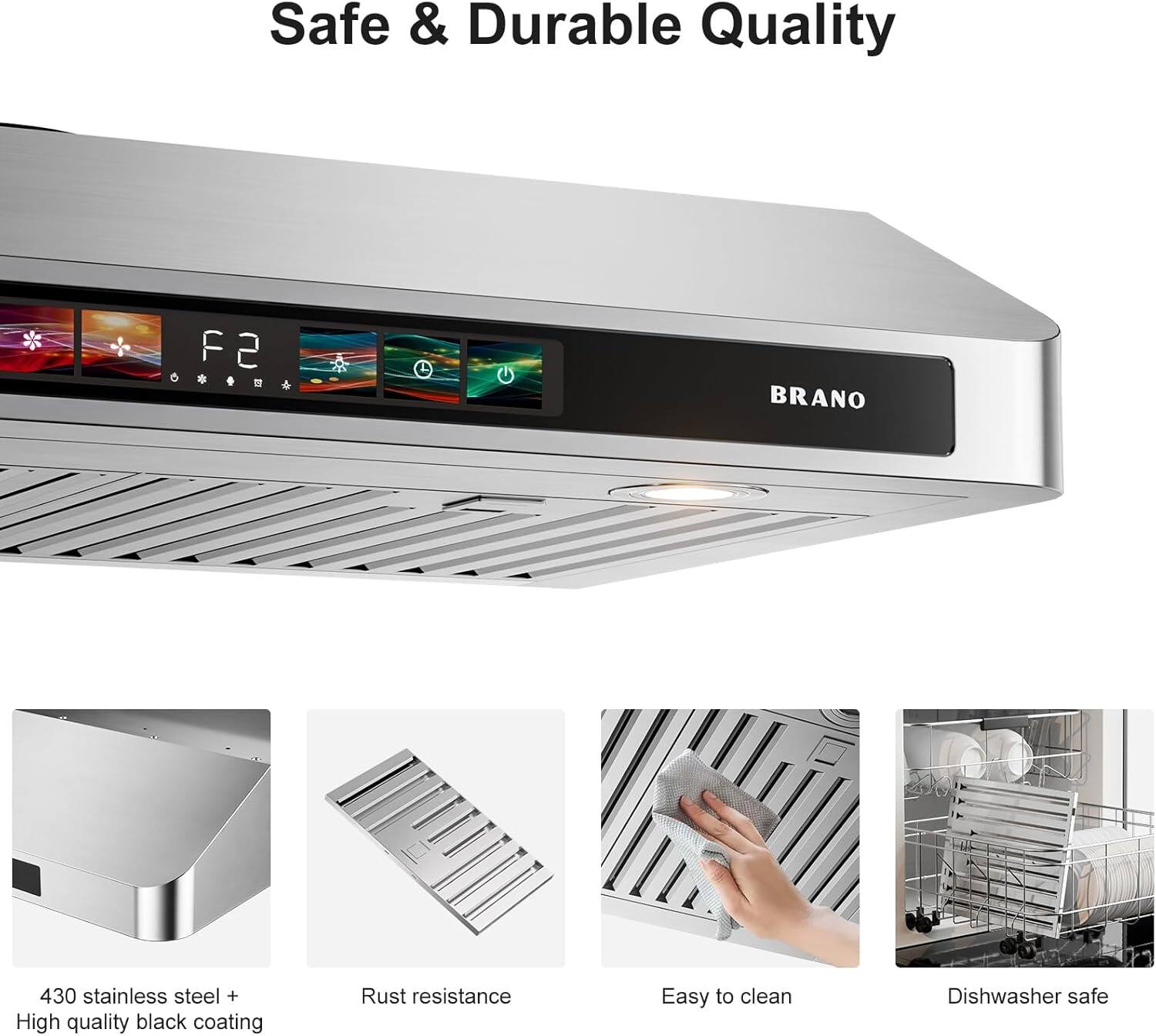 Safe & Durable Quality

- 430 stainless steel + High quality black coating
- Rust resistance
- Easy to clean
- Dishwasher safe