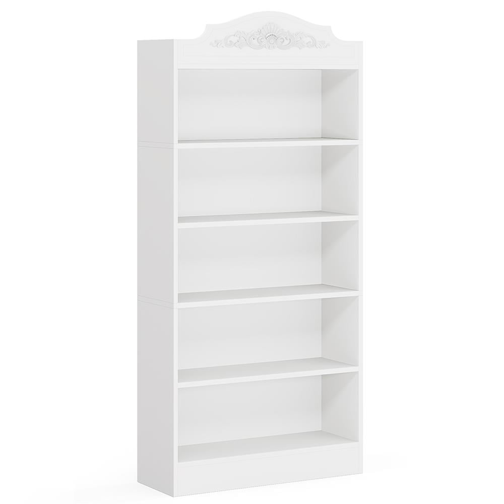 Front. Kadyn - Kadyn Bookshelf, Storage Shelf, Bookcase,72" Modern Bookshelf, Freestanding Etagere Bookcase with Storage Shelves,White - White.