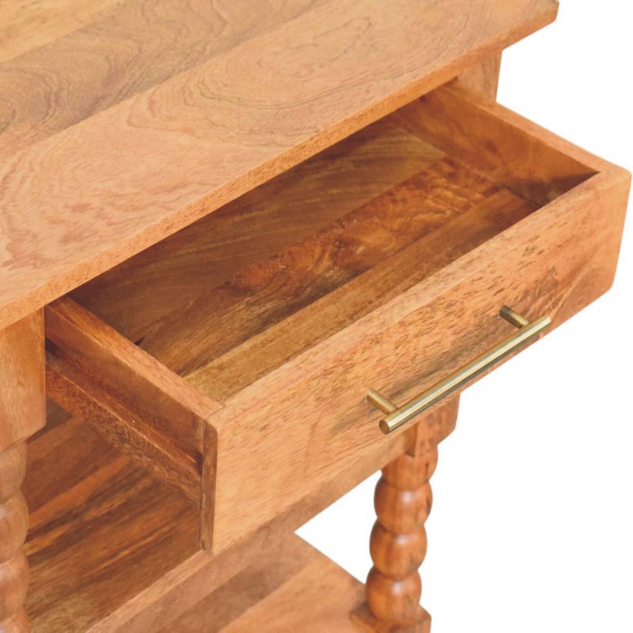 Alt View 2. Artisan Furniture - Artisan Furniture Solid WoodBarley Twist Side Table - Brown.