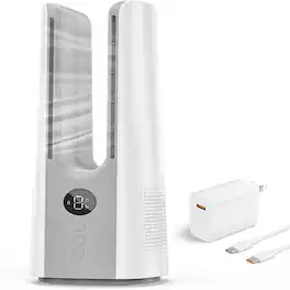 Loheer - Portable Bladeless Desk Fan, Quiet Oscillating Table Fan with Timer for Bedroom and Office Workspace