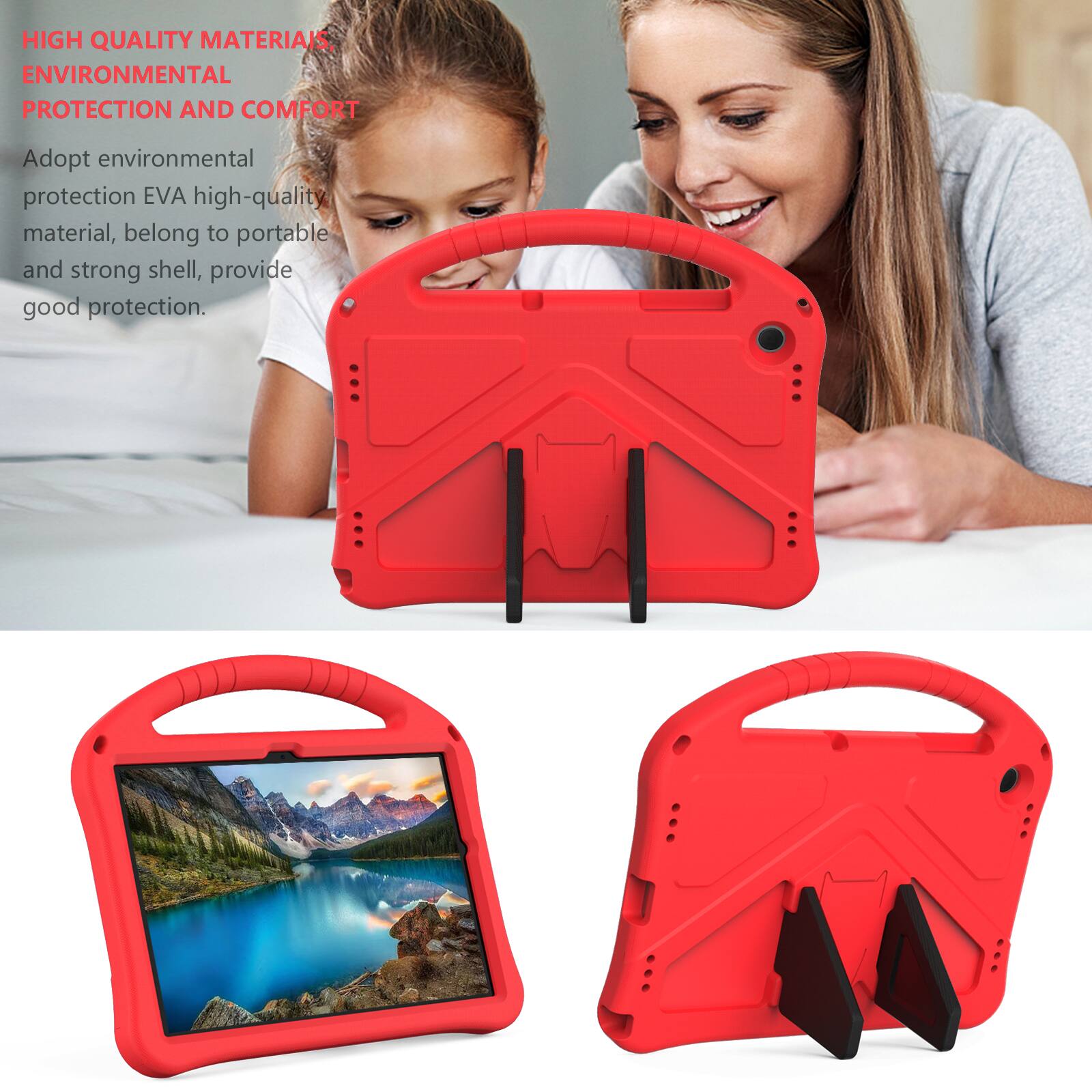 HIGH QUALITY MATERIALS, ENVIRONMENTAL PROTECTION AND COMFORT

Adopt environmental protection EVA high-quality material, belong to portable and strong shell, provide good protection.