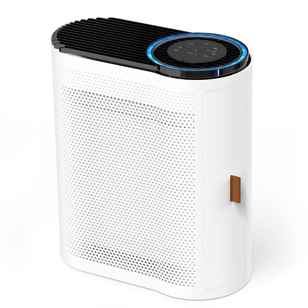 Loheer - Air Purifier for Home Bedroom Office Quiet Sleep Mode Air Cleaner for Dust Pet Dander Smoke Pollen White
