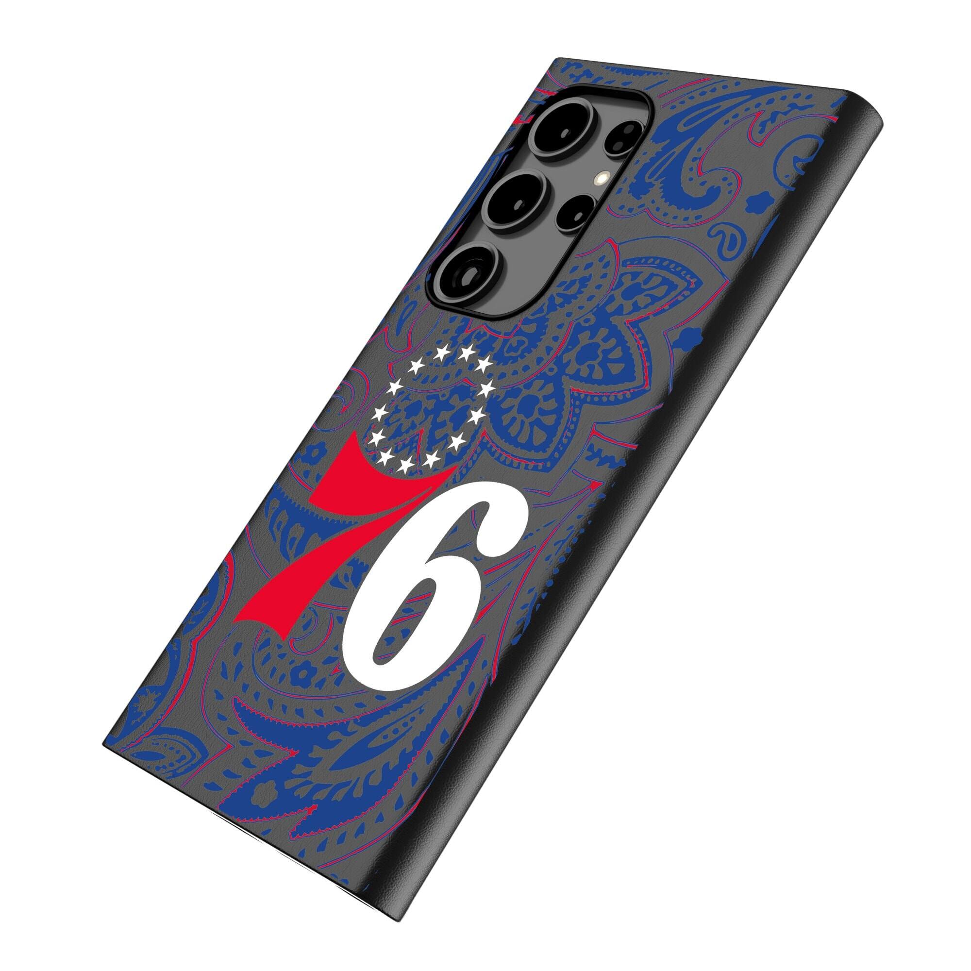 Alt View 1. Keyscaper - Philadelphia 76ers Paisley Galaxy Magnetic Bump Case - S24 - Black.
