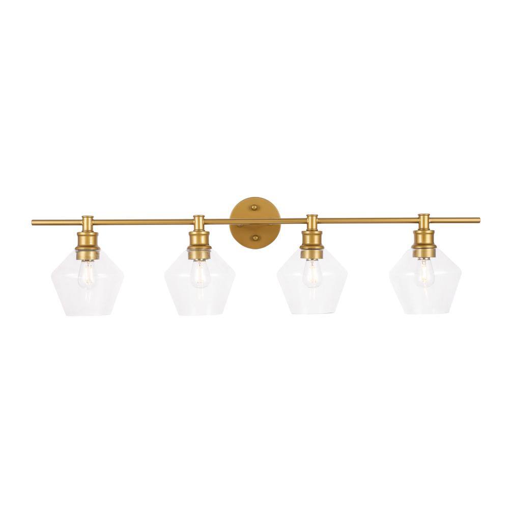Alt View 2. Living District - Gene 4 light Brass and Clear glass Wall sconce - Brass And Clear Glass.