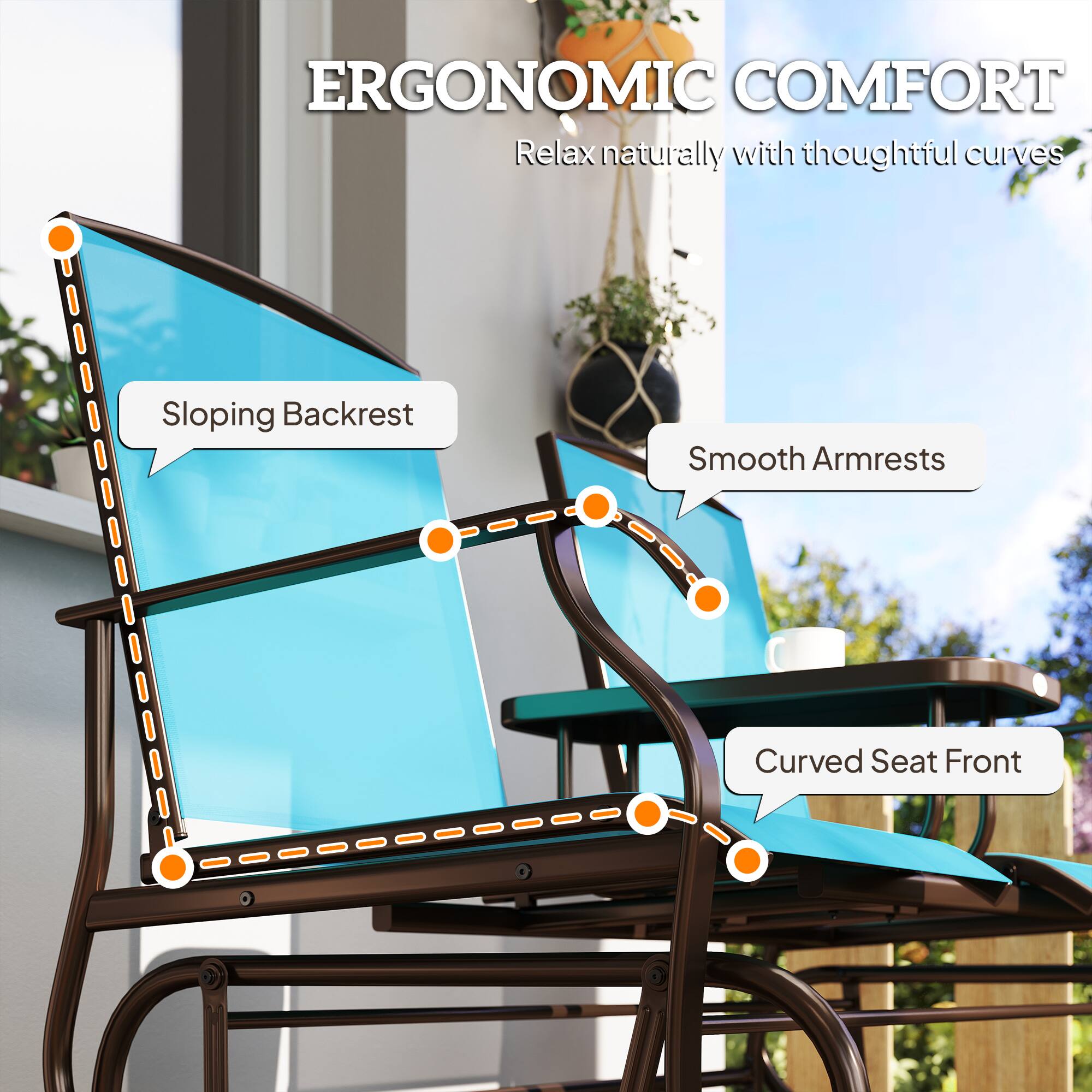 ERGONOMIC COMFORT  
Relax naturally with thoughtful curves

- Sloping Backrest
- Smooth Armrests
- Curved Seat Front