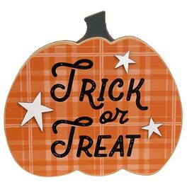 BreeBe - *Trick or Treat Pumpkin Easel Sign - Orange
