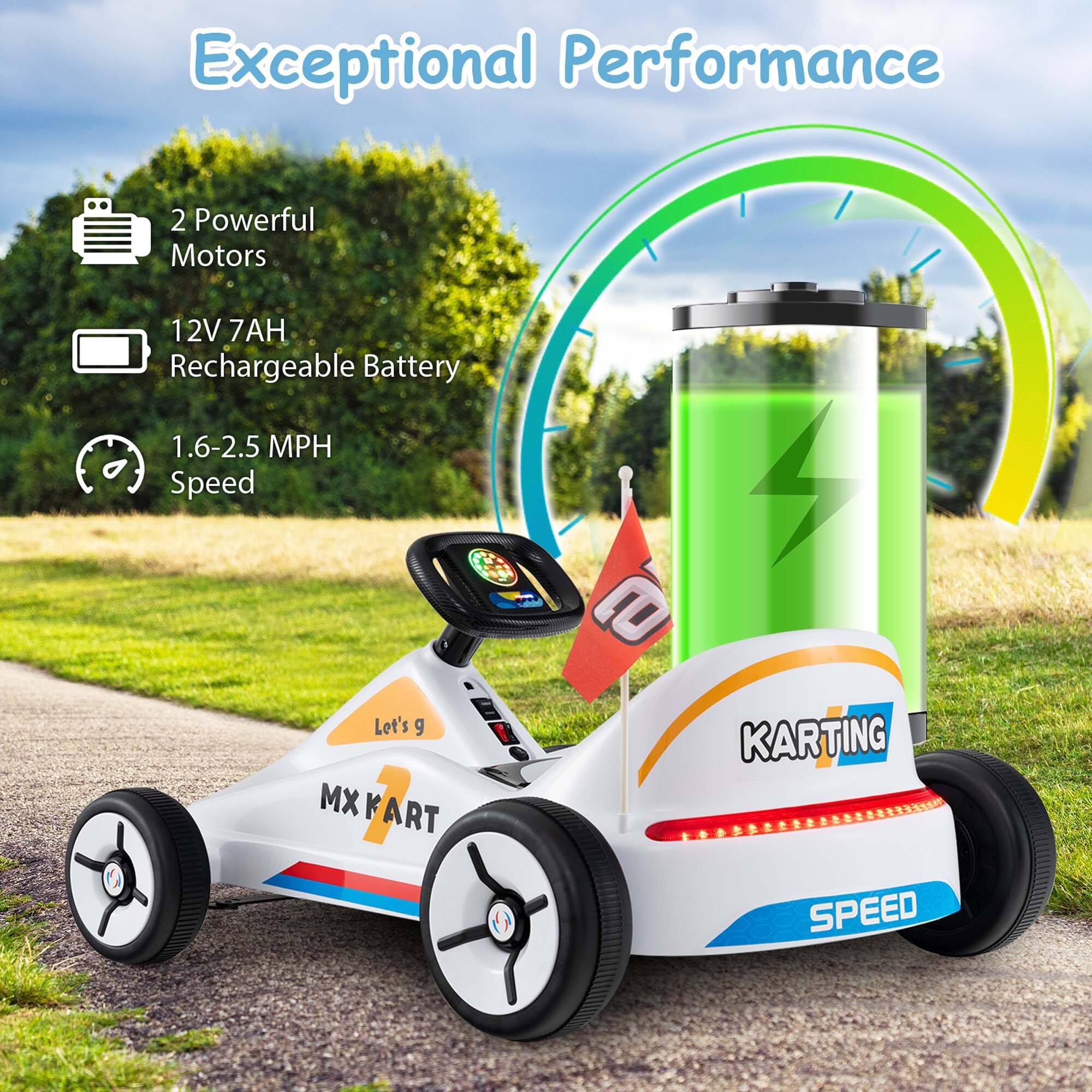 Exceptional Performance

- 2 Powerful Motors
- 12V 7AH Rechargeable Battery
- 1.6-2.5 MPH Speed

Let's 9

MX KART

KARTING

SPEED